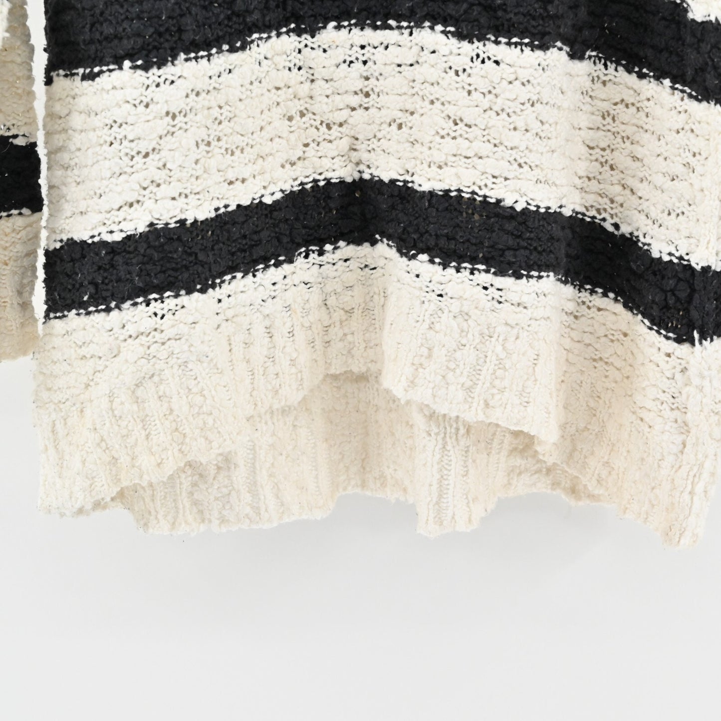 FREE PEOPLE Sweater Womens Size M Songbird Knit VNeck Rugby Stripe Oversized