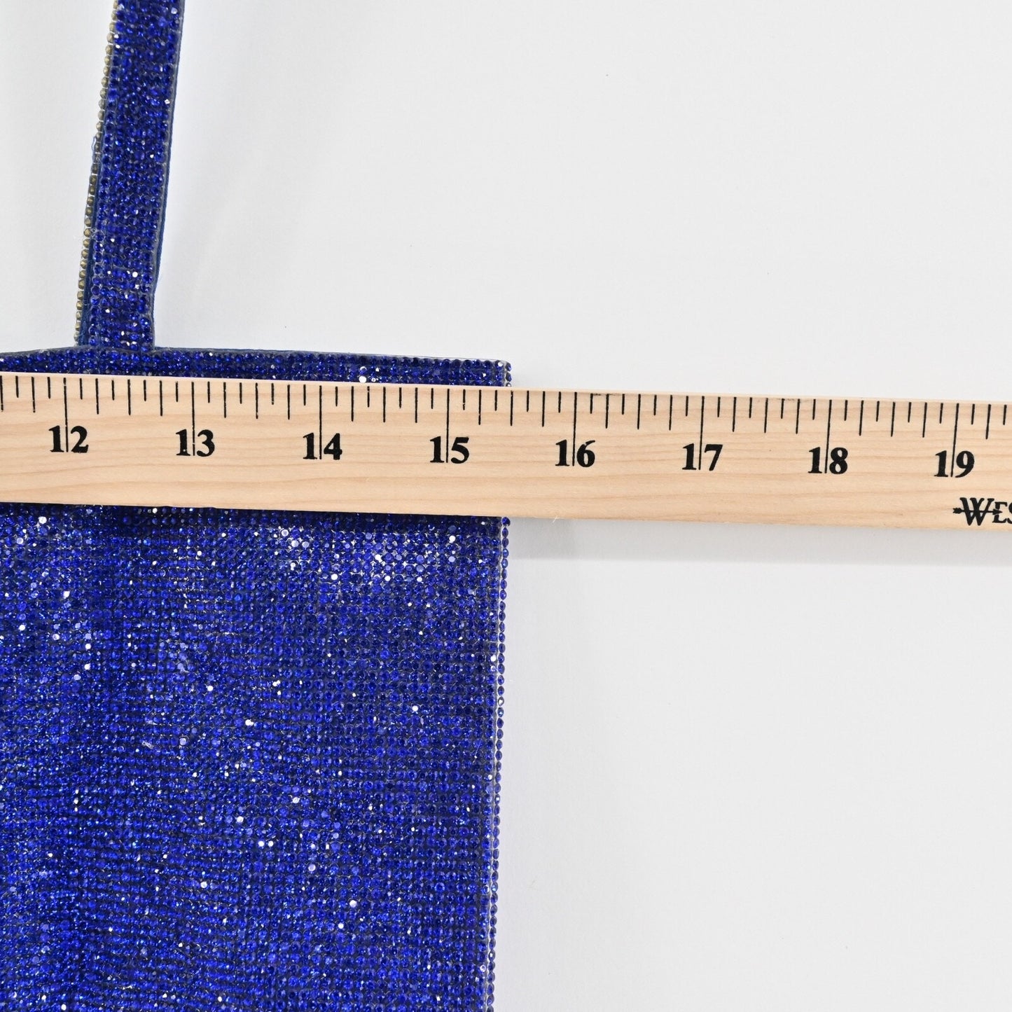 12TH TRIBE Womens Rhinestone Top Sz S Blue Square Neck Spaghetti Strap Crop Glam