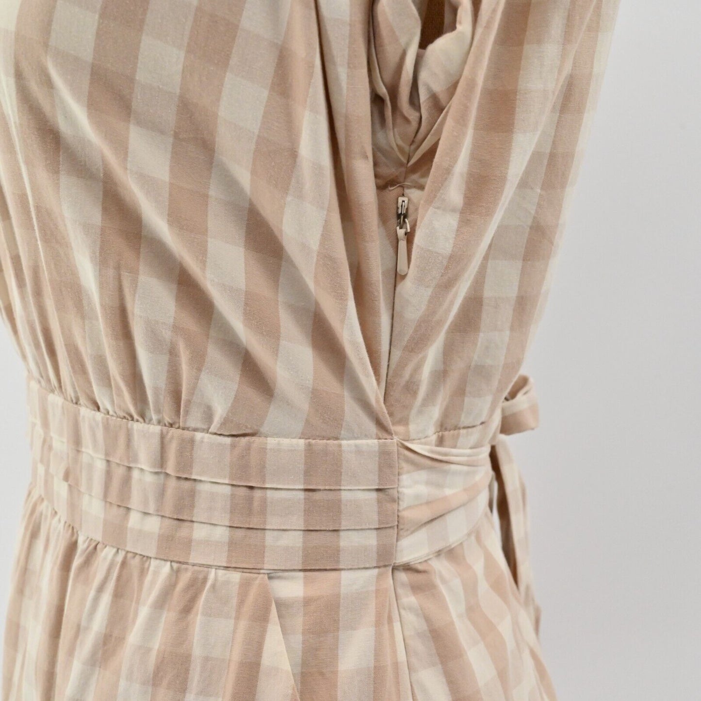ANTHROPOLOGIE Dress Sz 4 HD In Paris Ribboned Poplin Gingham Sheath Cottagecore