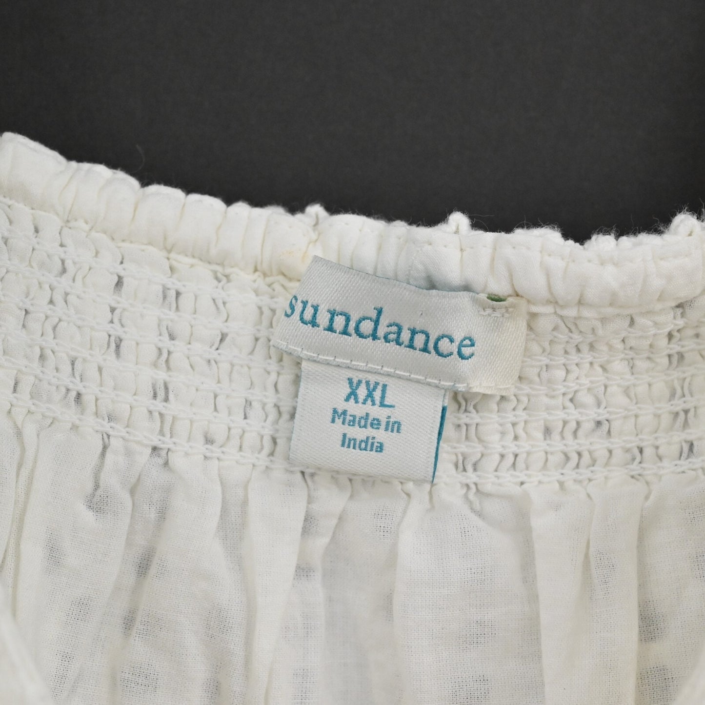 SUNDANCE Womens Eyelet Top Size XXL Sleeveless Sugar Sand Ivory Pom Pom Blouse