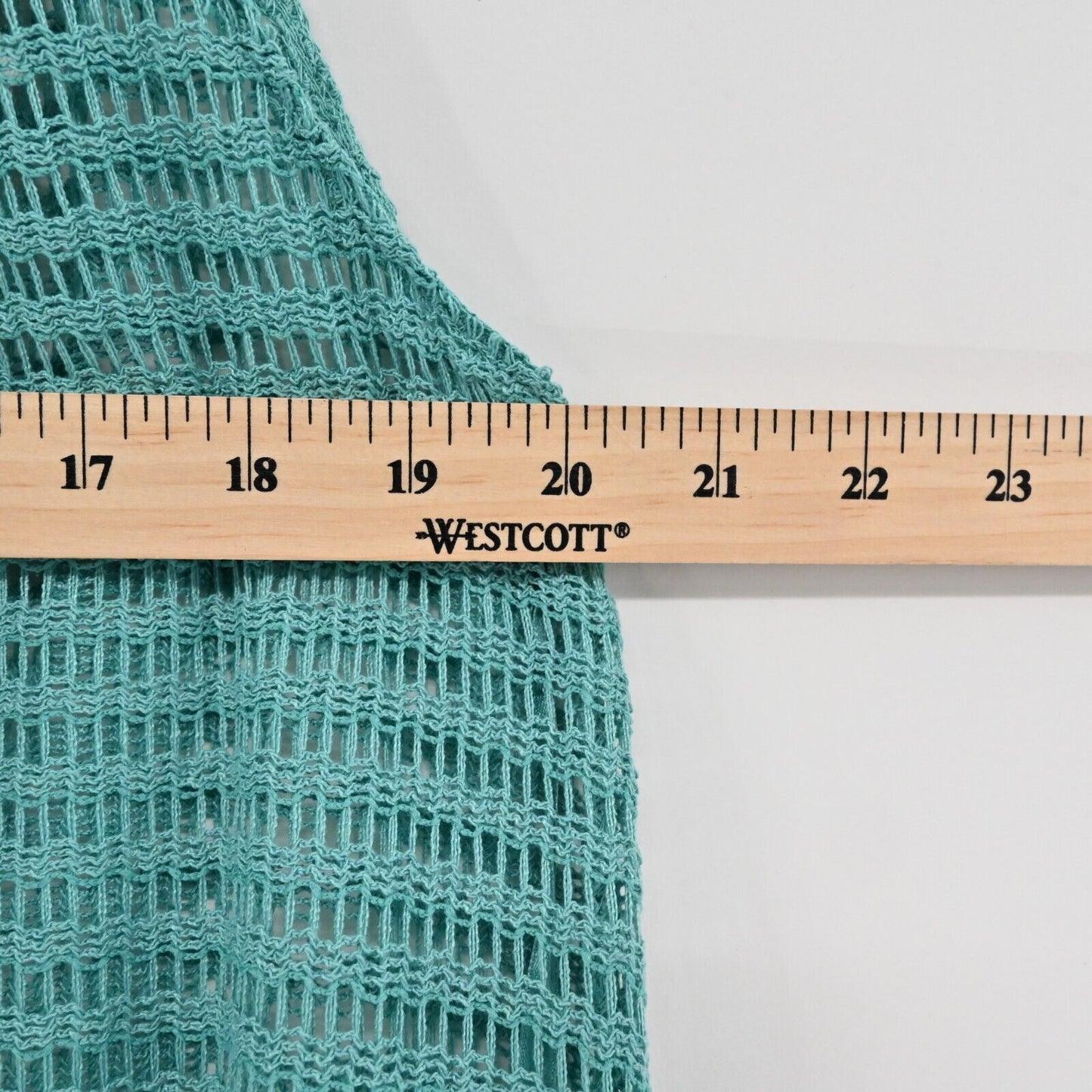 HAUTE HIPPIE Blue Crochet Maxi Dress Cover Up Beach Aqua Boho Rope Pockets Sz M