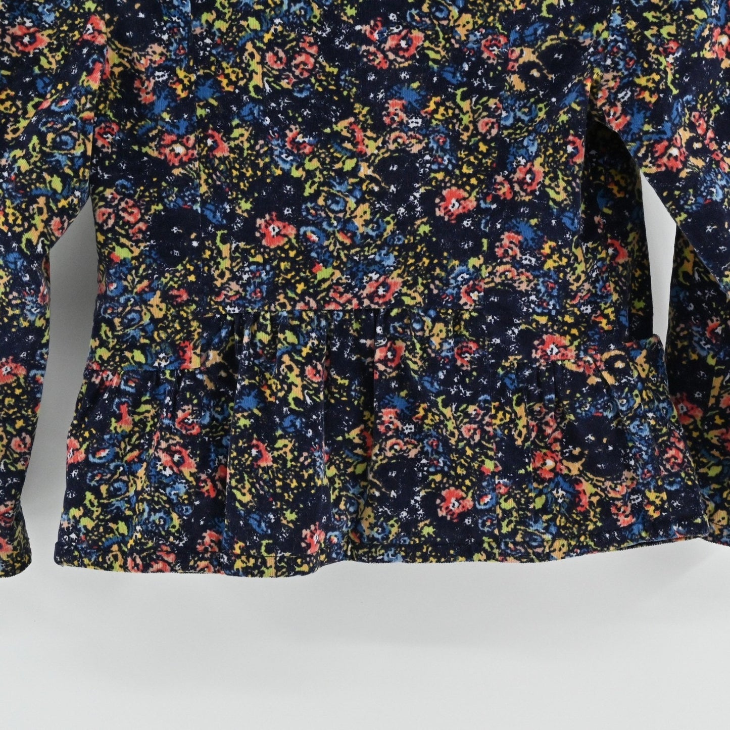 Anthropologie Cartonnier Dusk GARDEN Cord Blazer Size 4 Floral Peplum Jacket