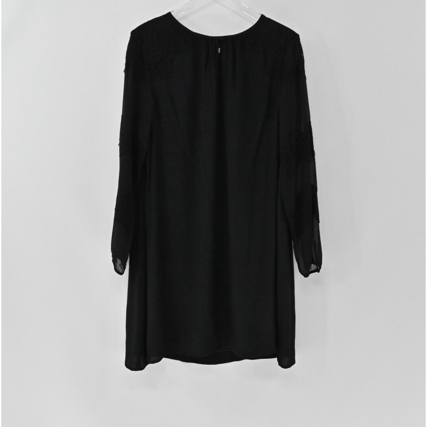BODEN Dress Womens Size 14R Sasha Black Keyhole Loose Fit Swing Long Sleeve NEW