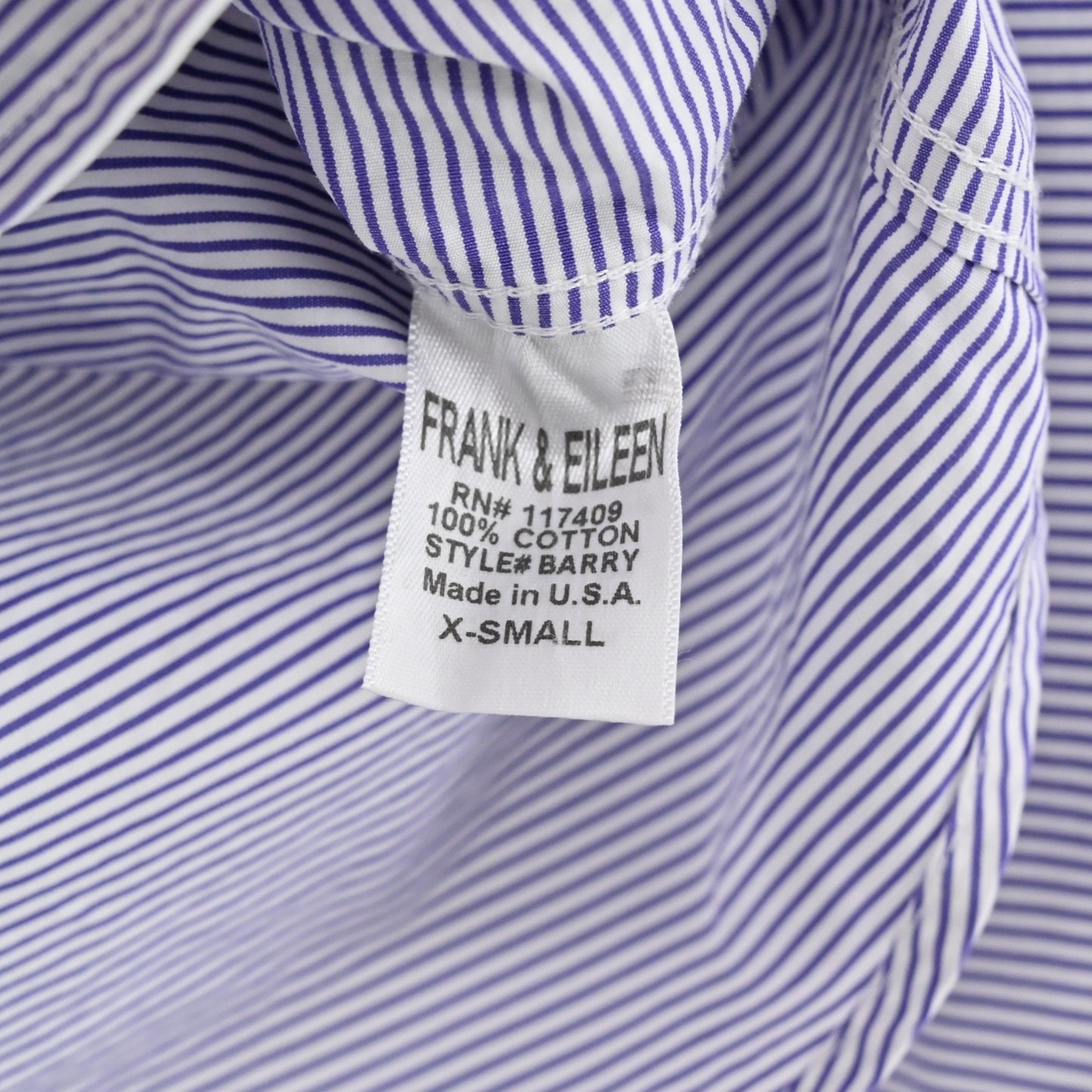 Frank Eileen Womens Barry Button Front Top Size XS Purple White Stripe Blouse