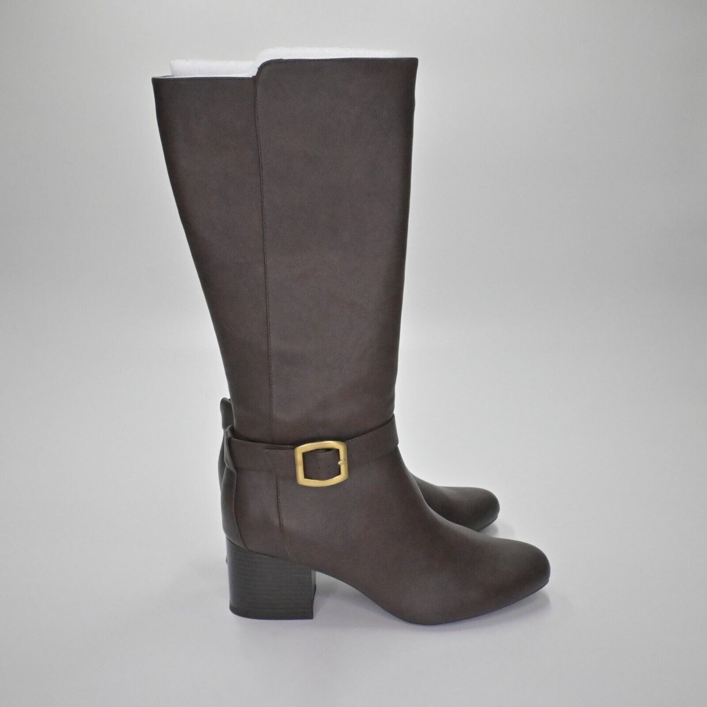 AEROSOLES Boots Womens Size 11M Patience Dark Brown Combo Knee High Block Heel