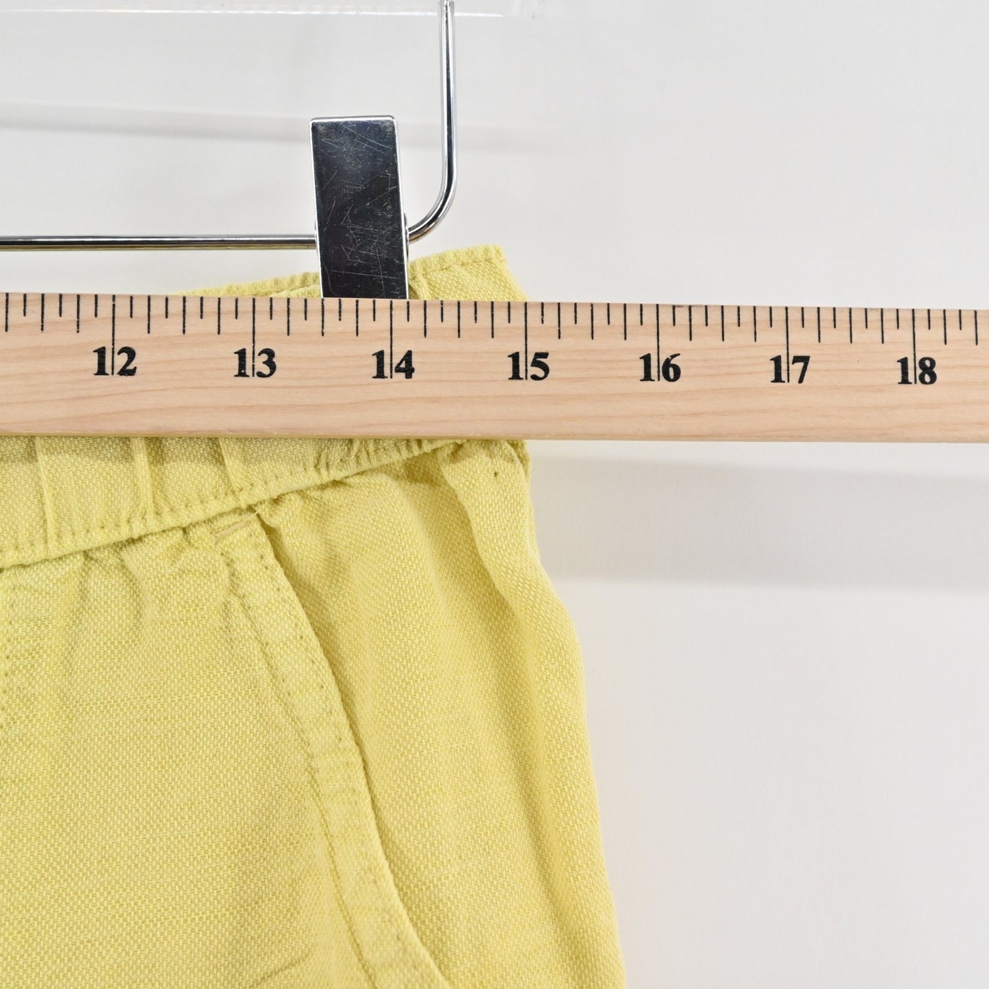 Nicole Miller Womens Yellow Cargo Pants Size XS Linen Blend Crop Cinch Hem
