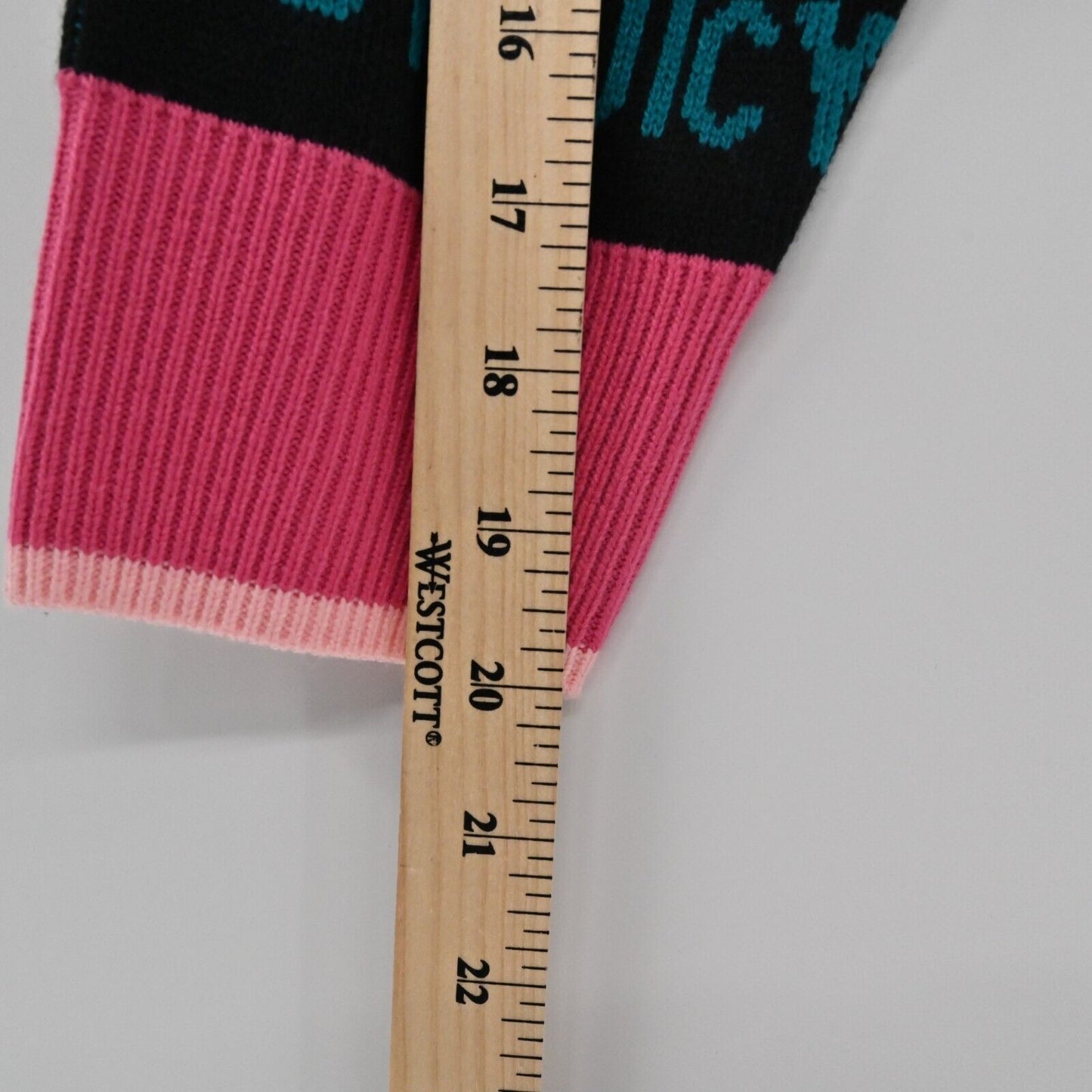 JUICY COUTURE Sweater Womens Size L Black Pink Logo Crew Neck Hi Low Retro Y2K