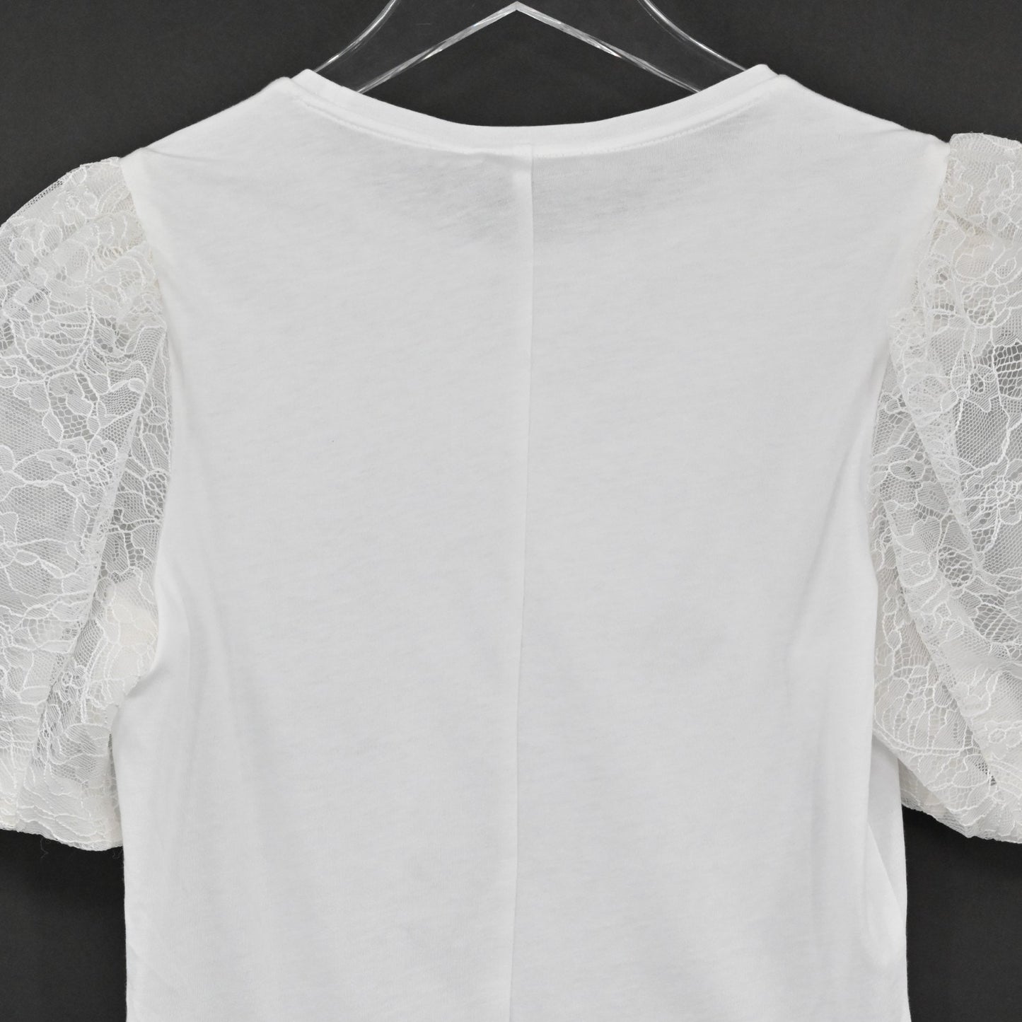Alice Olivia Womens Posey Top Size XS White Lace Silk Puff Sleeve Chic Blouse