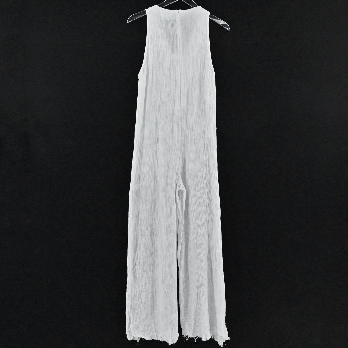 ONE TEASPOON Womens Luxe Gauze Jumpsuit Size S White Wide Leg Cotton Lace Up