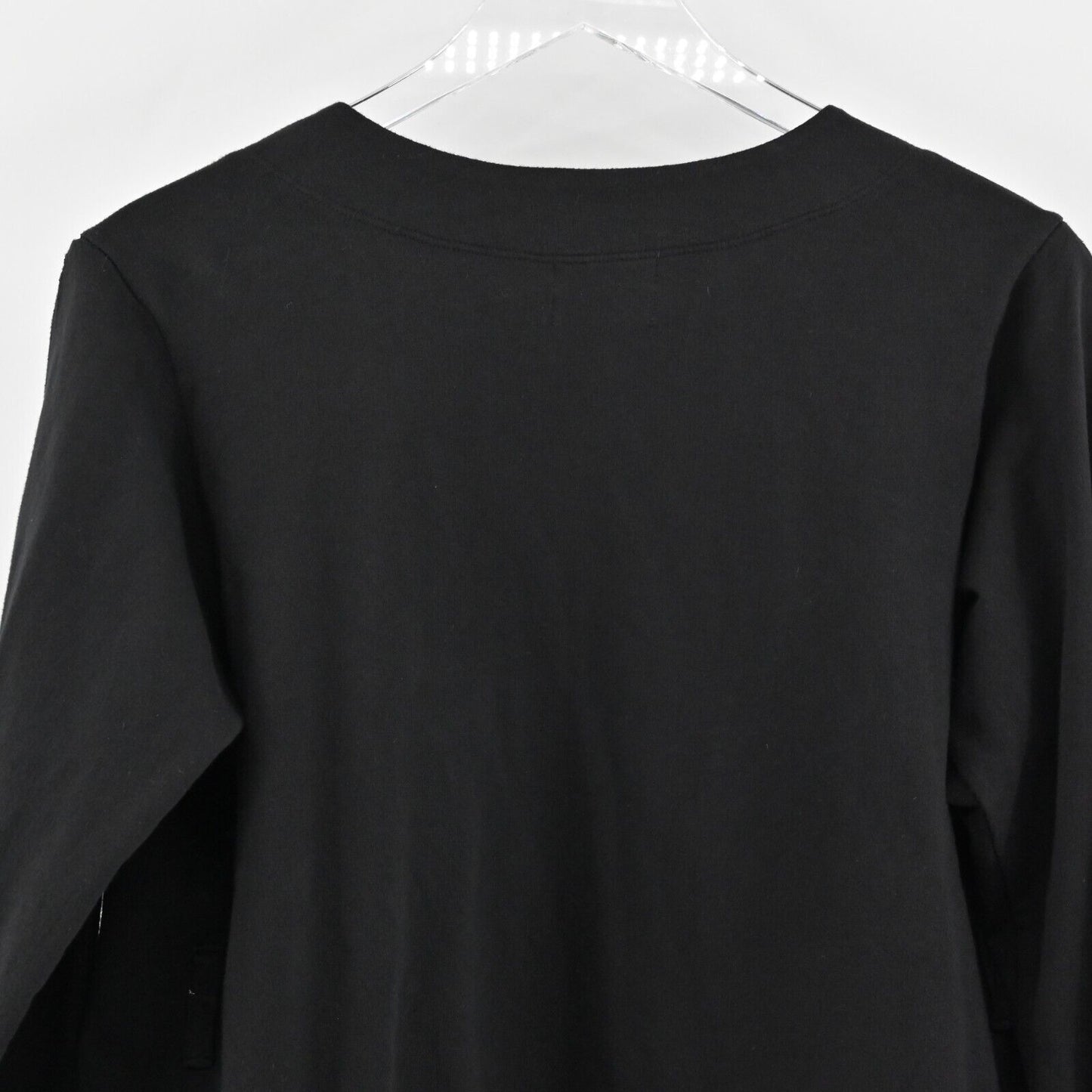 ANTHROPOLOGIE Cardigan Womens Size M T.La Solid Black Open Front Patch Pocket