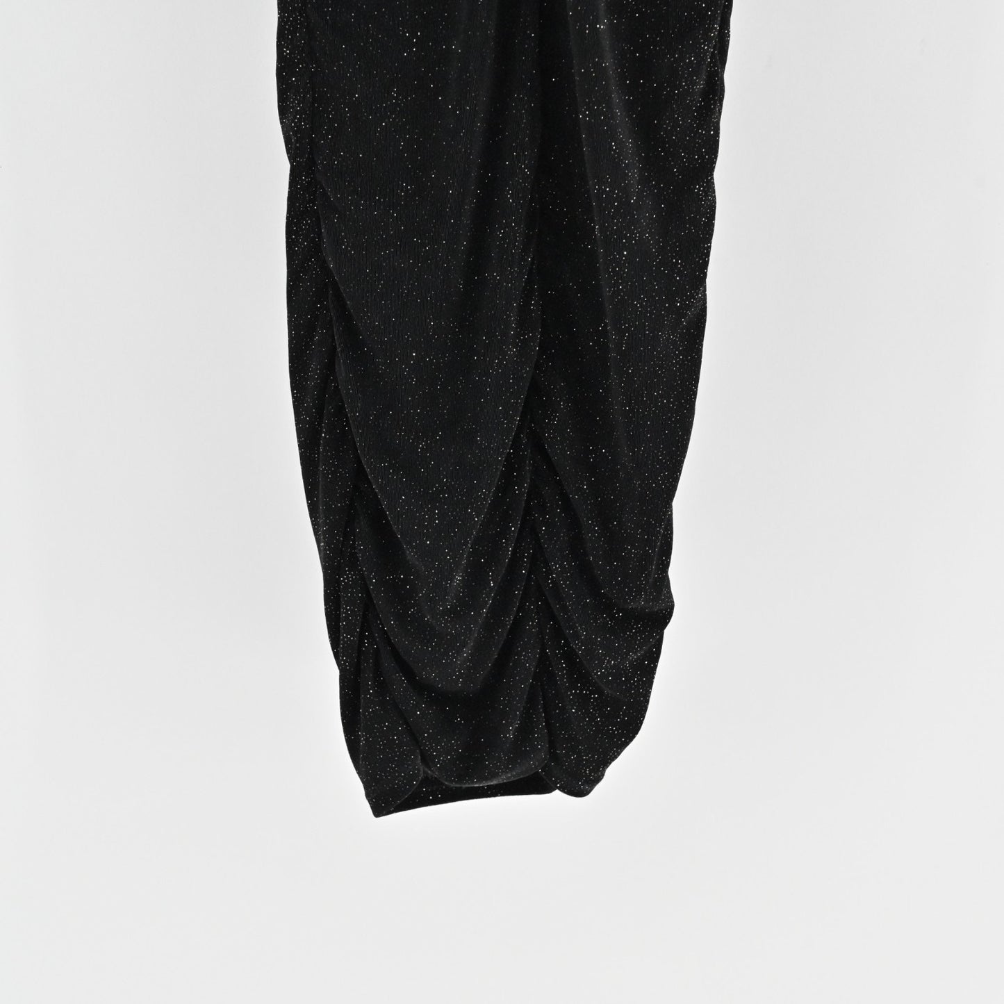 ALICE OLIVIA Ruched Bodycon Dress Size S Black Gold Shimmer Sleeveless V Neck