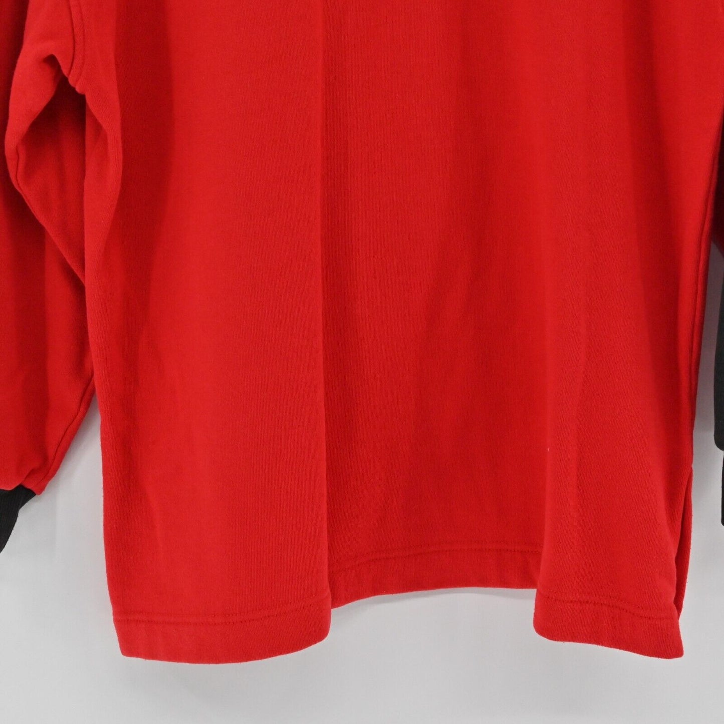 Vtg MONDI Sweatshirt Womens Sz EUR 34 Red Black Cotton Half Zip Sports Logo 90s