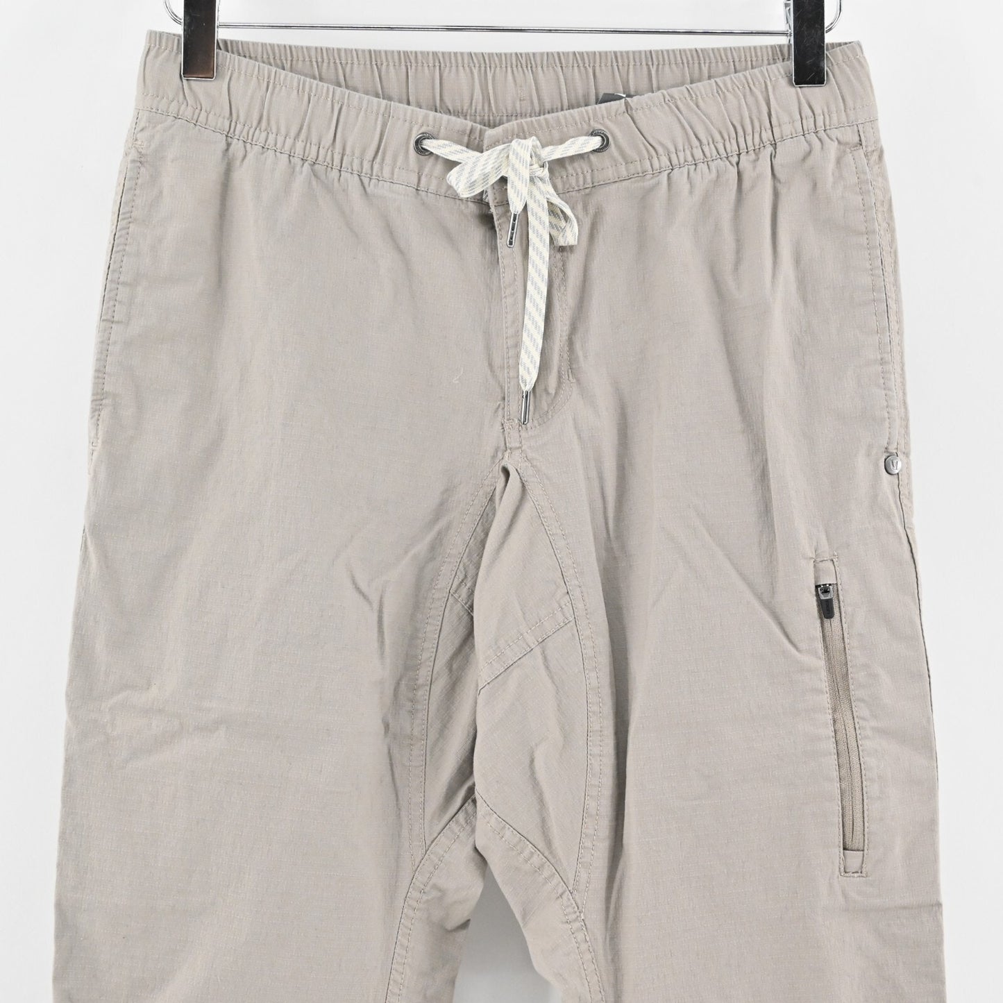 VUORI Mens Ripstop Pants Size S Climber Sesame Drawstring Zip Pocket Slim Fit
