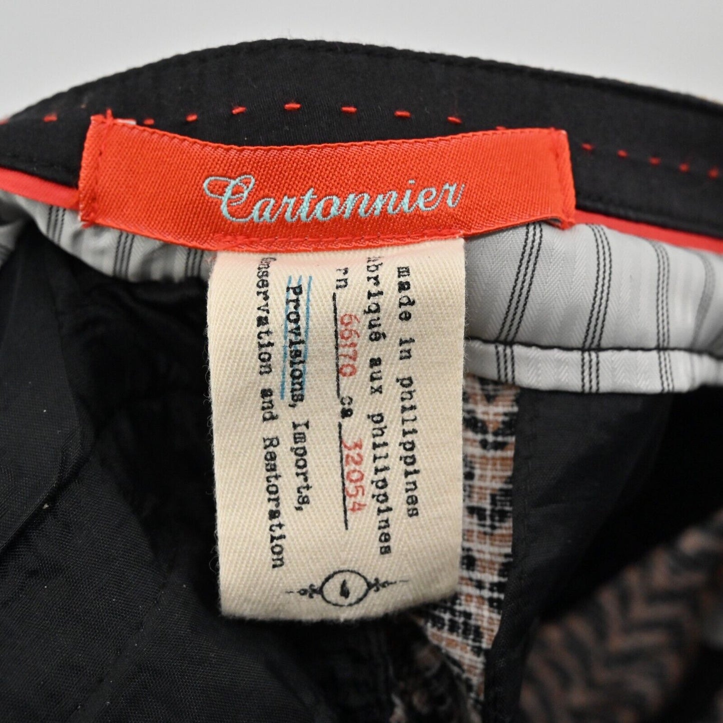 ANTHROPOLOGIE Pants Womens Size 4 Cartonnier Charlie Ankle Brown Black Print