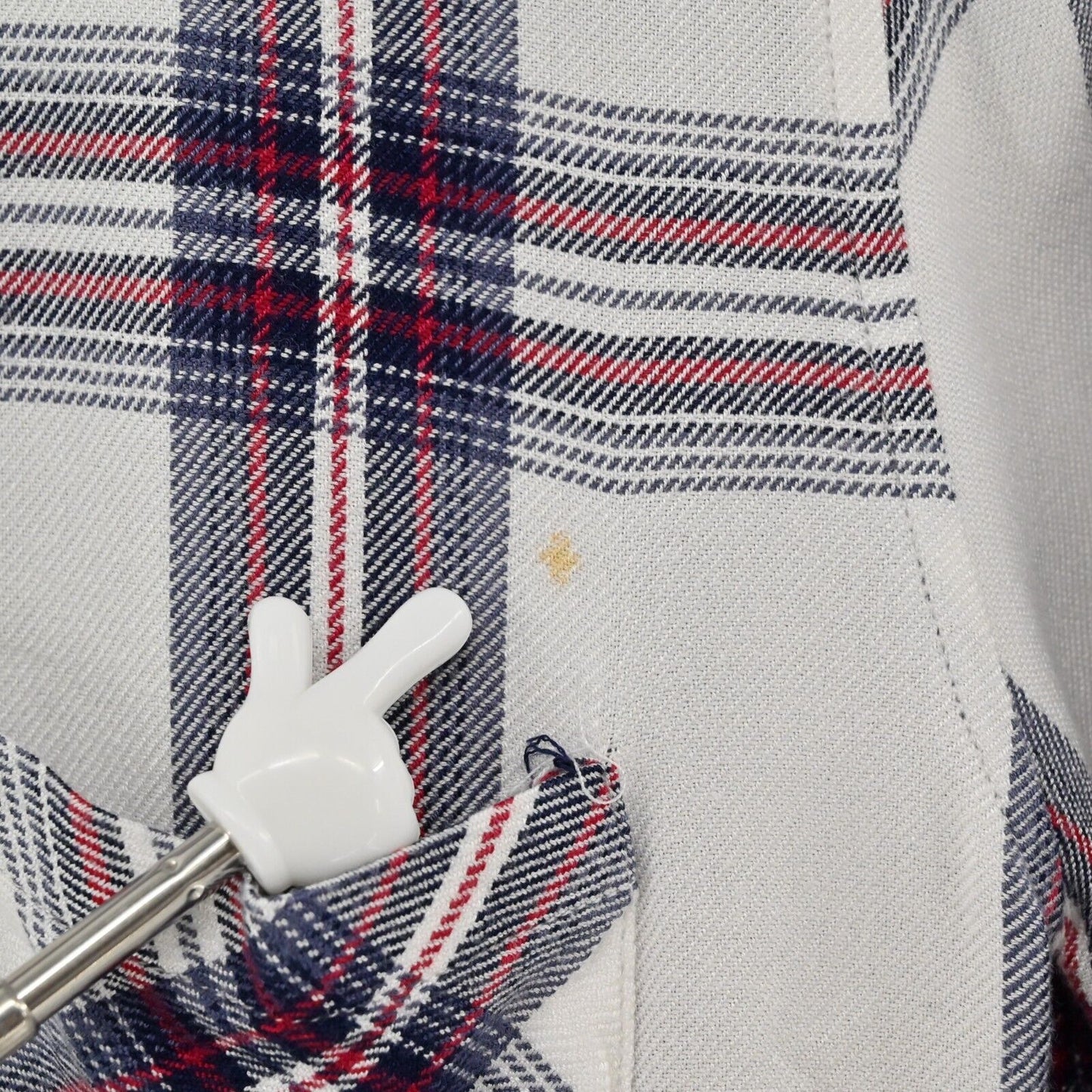 RAILS Top Womens Sz XS Hunter Button Down Plaid White Scarlet Long Sleeve Blouse