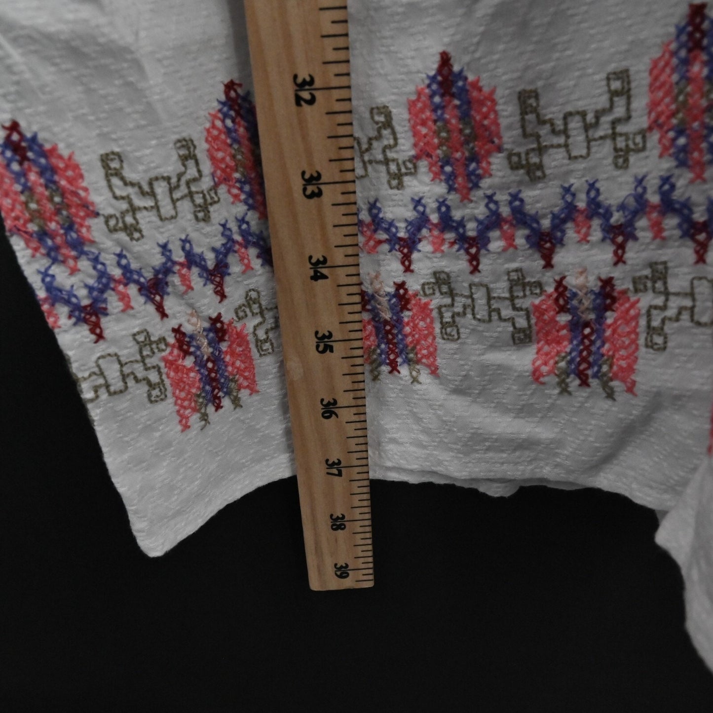 KNOX ROSE Embroidered Dress Womens Size L Cottagecore Tassel Tie Button White