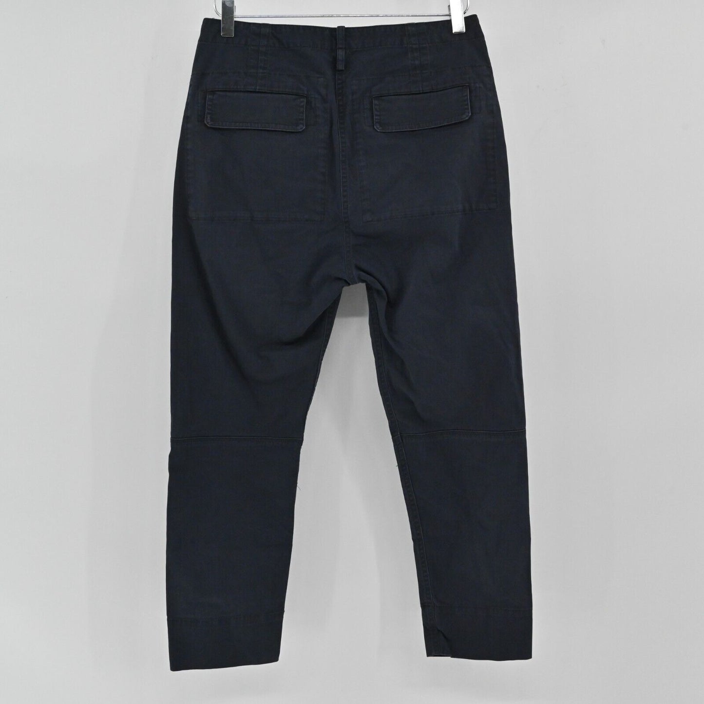 THEORY Pants Womens Size 2 Cargo Casual Twill Dark Navy Blue Ankle Cotton Spring