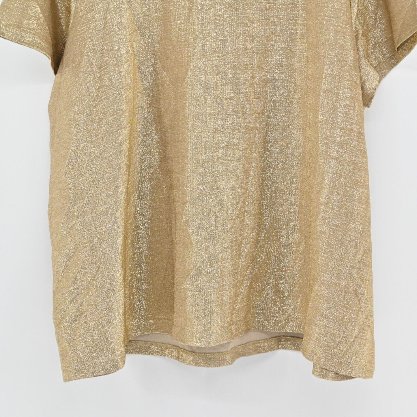 New JESSICA LONDON Gold Top Womens Plus Size 26/28 Metallic Blouse Champagne