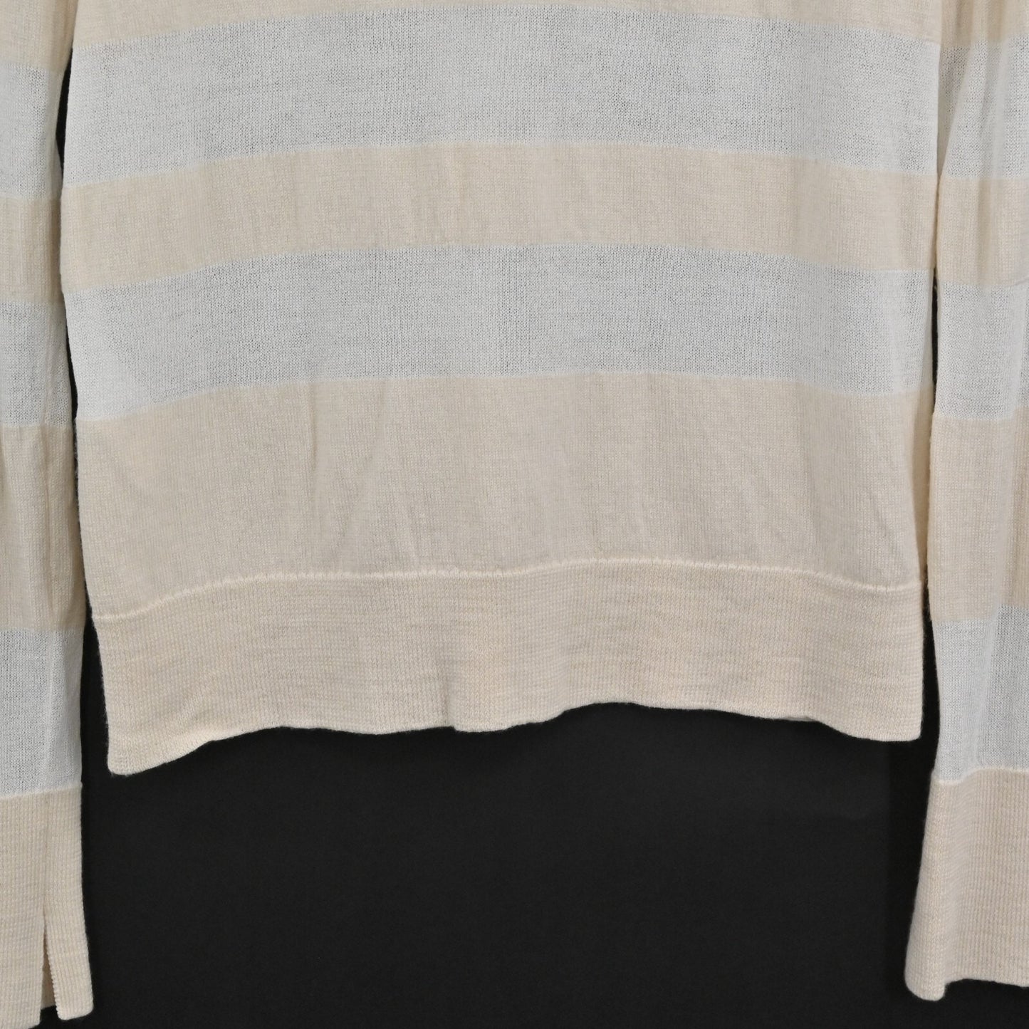 RAG BONE Womens Sweater Merino Wool Size M Vivi Crew Lightweight Stripe Neutral