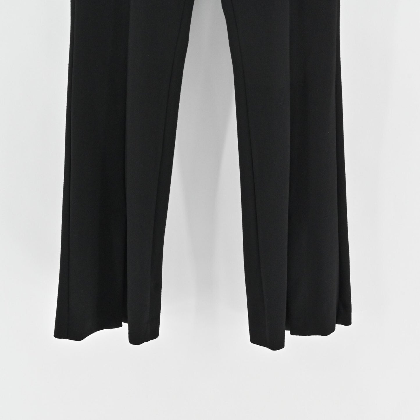 THEORY Womens Demitria Pants Size 12 Black Vent Slit Double Knit Flare High Rise