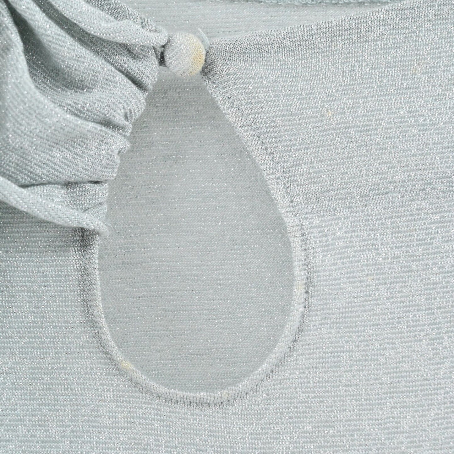 ANTHROPOLOGIE Top Womens Sz M Deletta Illilouette Falls Bow Blouse Metallic Y2k