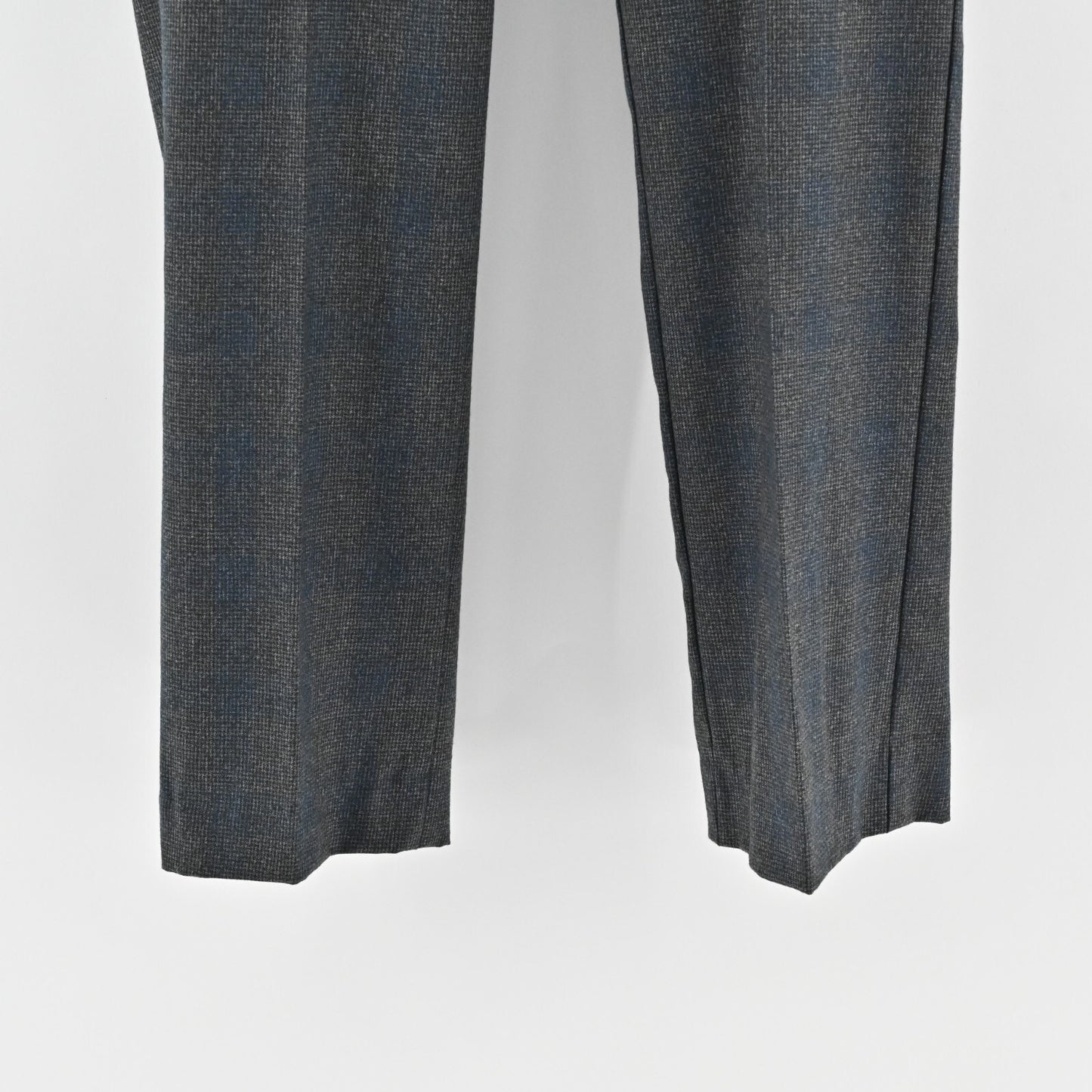 ELIE TAHARI Pants Womens Size 12 Virgin Wool Gray Blue Plaid Straight Trousers