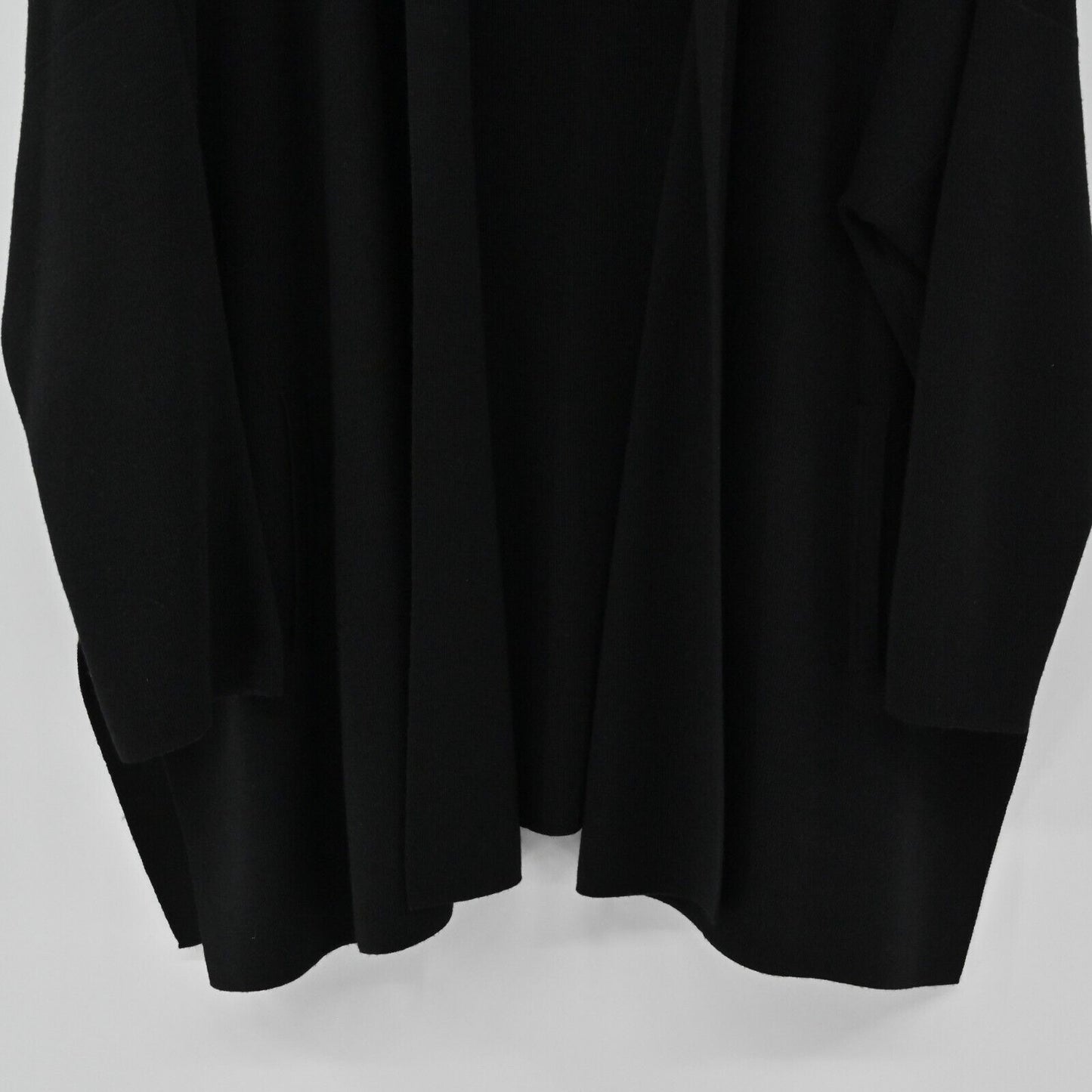 ESCADA Cardigan Sweater Womens Size 42 Black Wool Knit Open Front Quiet Luxury