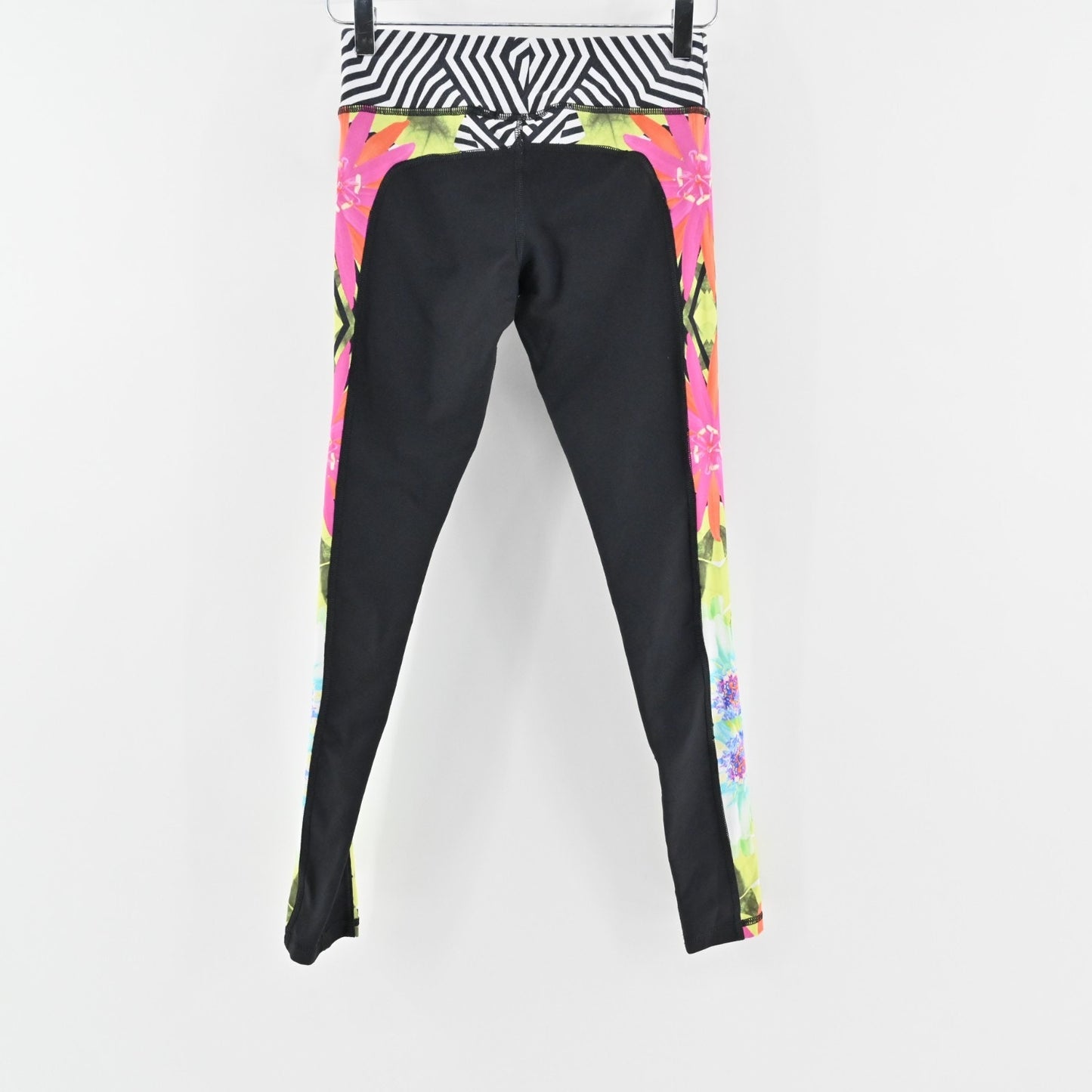 TRINA TURK Womens Recreation Tropicana Leggings Size S Black Athletic Neon Pants