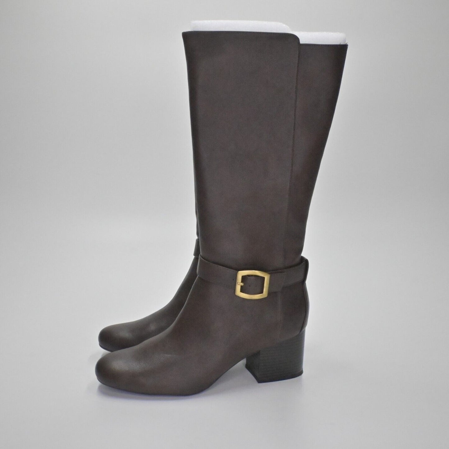 AEROSOLES Boots Womens Size 11M Patience Dark Brown Combo Knee High Block Heel