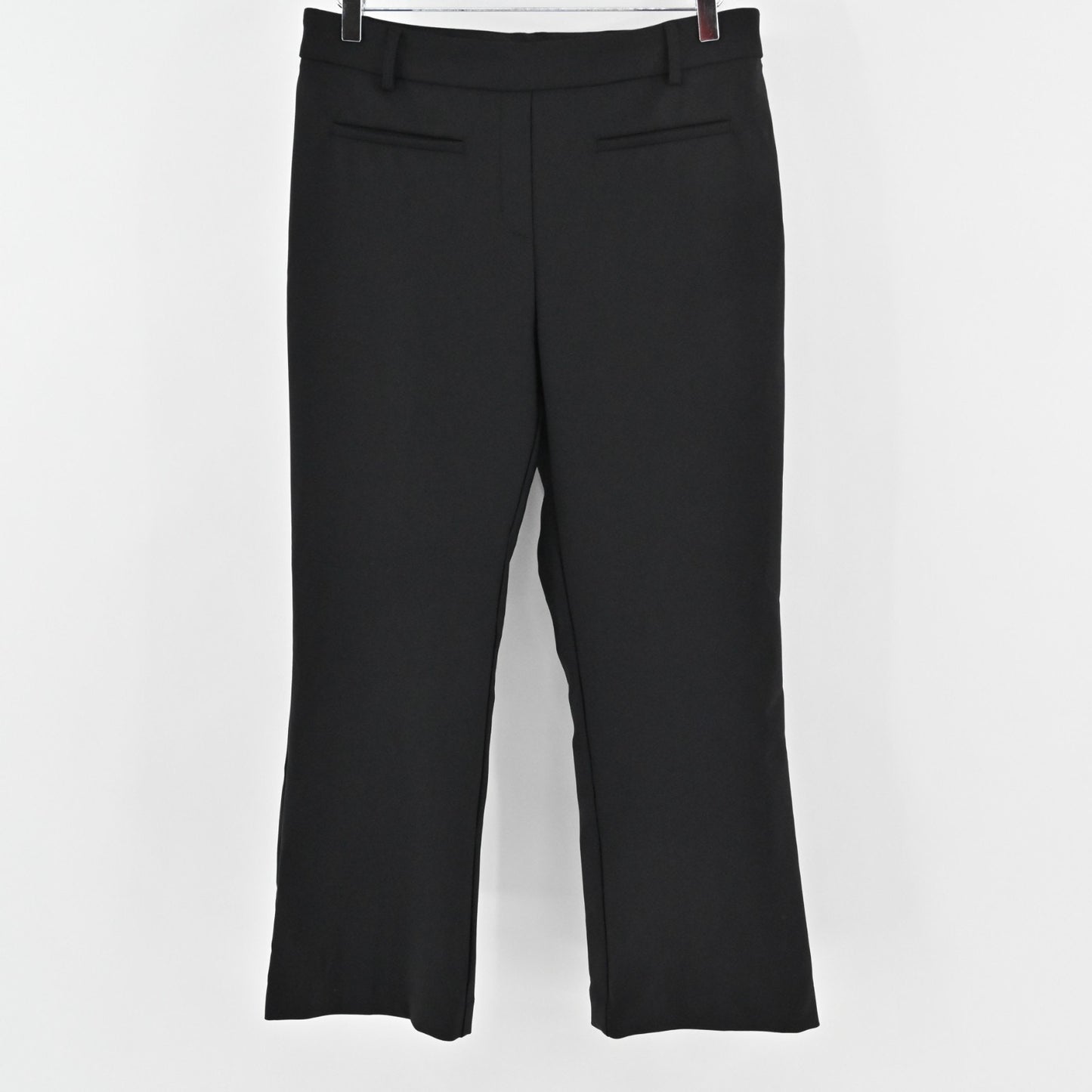 RACHEL ZOE Womens Kick Flare Crop Pants Size 10 High Rise Black Pull On Stretch