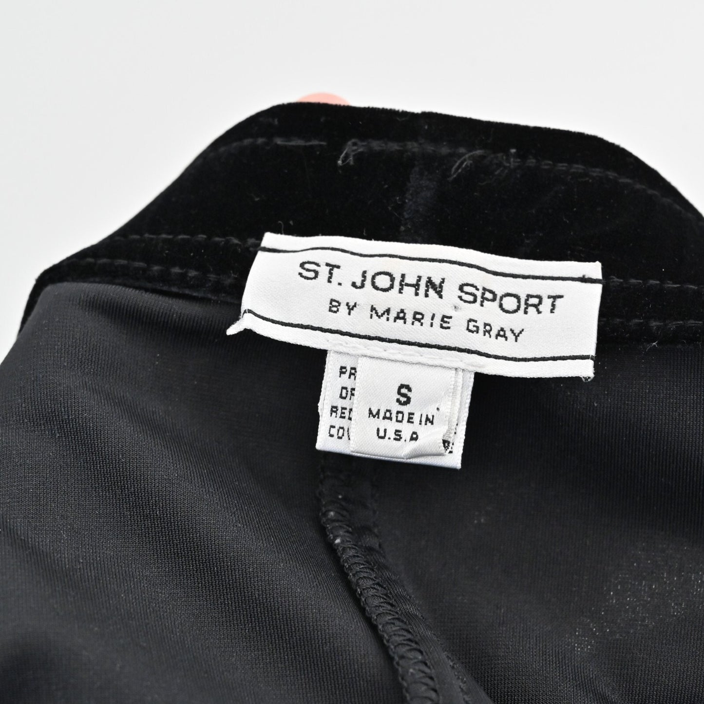 ST JOHN Pants Womens Sz S Sport Pull On Black Wide Leg Velvet Burnout Side Print