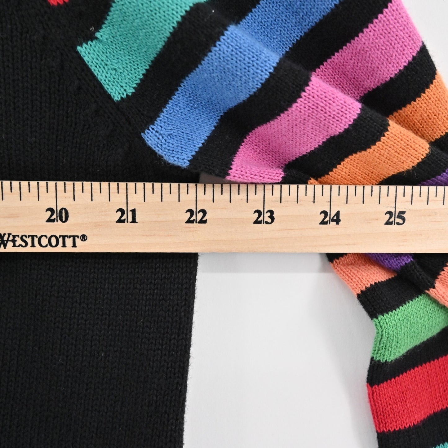BOB MACKIE Cardigan Sweater Womens Size L Wearable Art Multicolor Stripe Knit