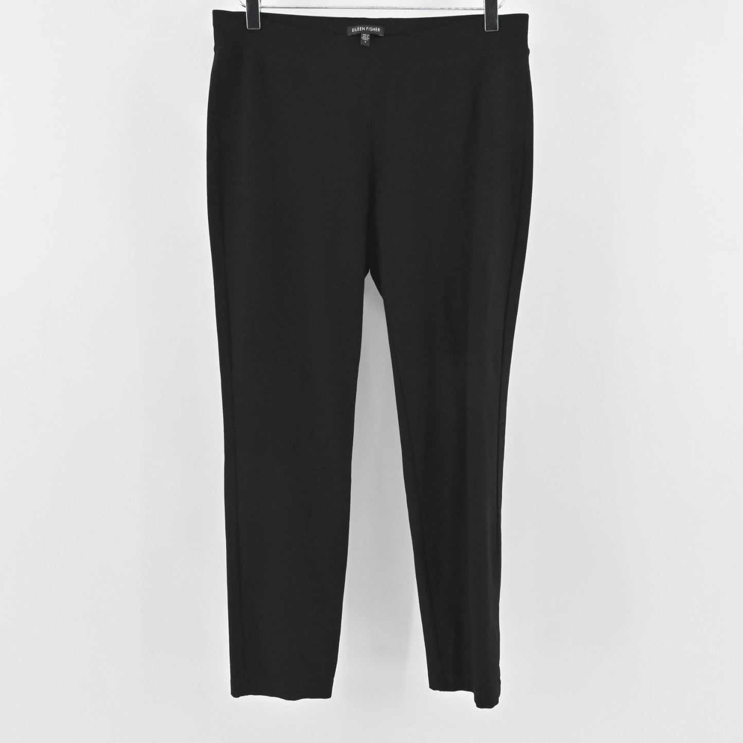 Eileen Fisher Womens System Washable Crepe Stretch Pants Size S Black Slim Fit