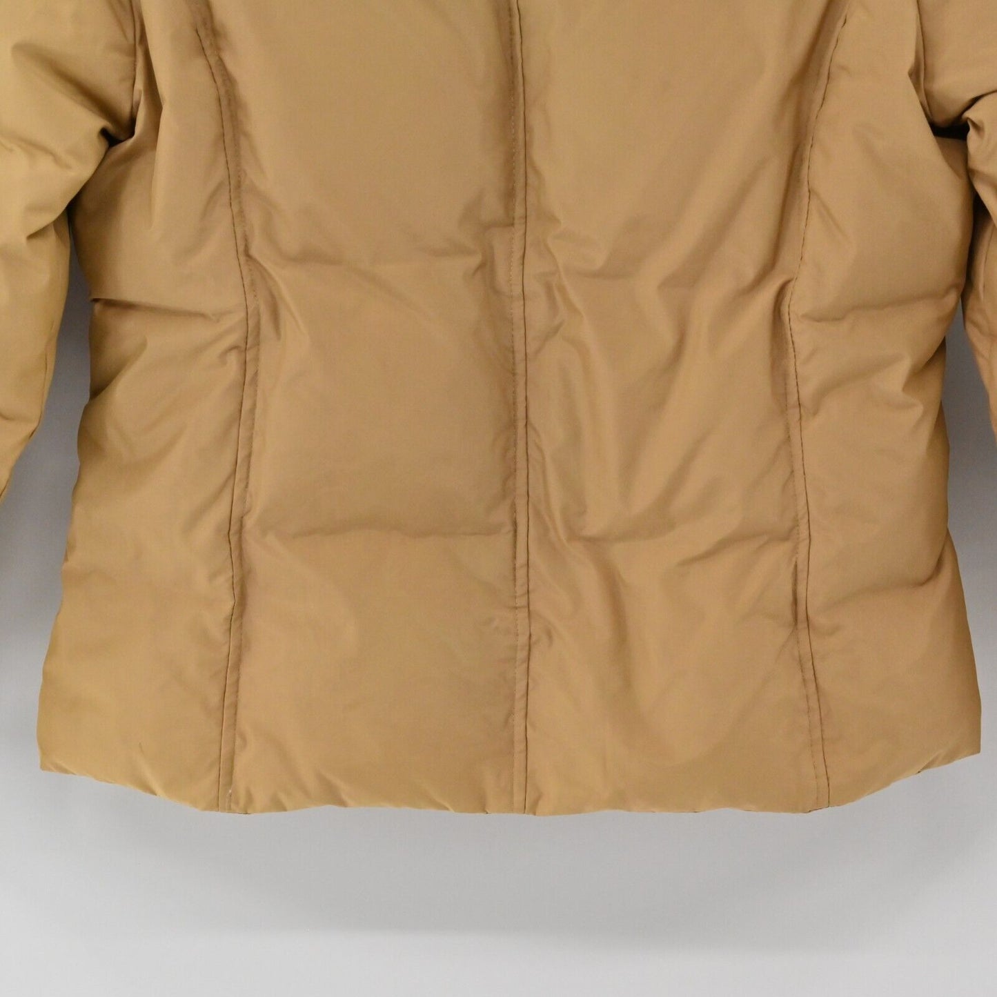 ZARA Jacket Womens Size L Basic Puffer Long Sleeve Brown Button Coat Wide Collar