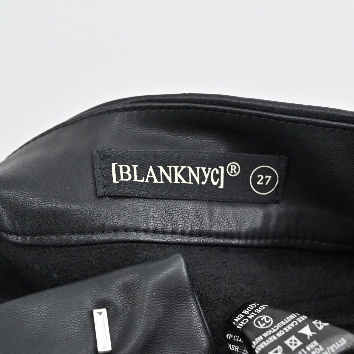 BLANKNYC Pants Womens Size 27 Black Faux Leather High Rise Flare Retro Grunge