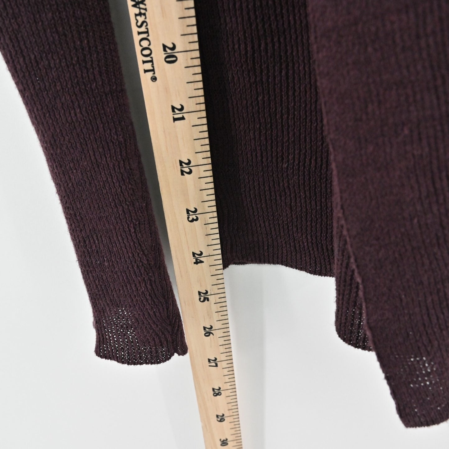 EILEEN FISHER Cardigan Sweater Womens Size PP Dark Burgundy Organic Linen Knit