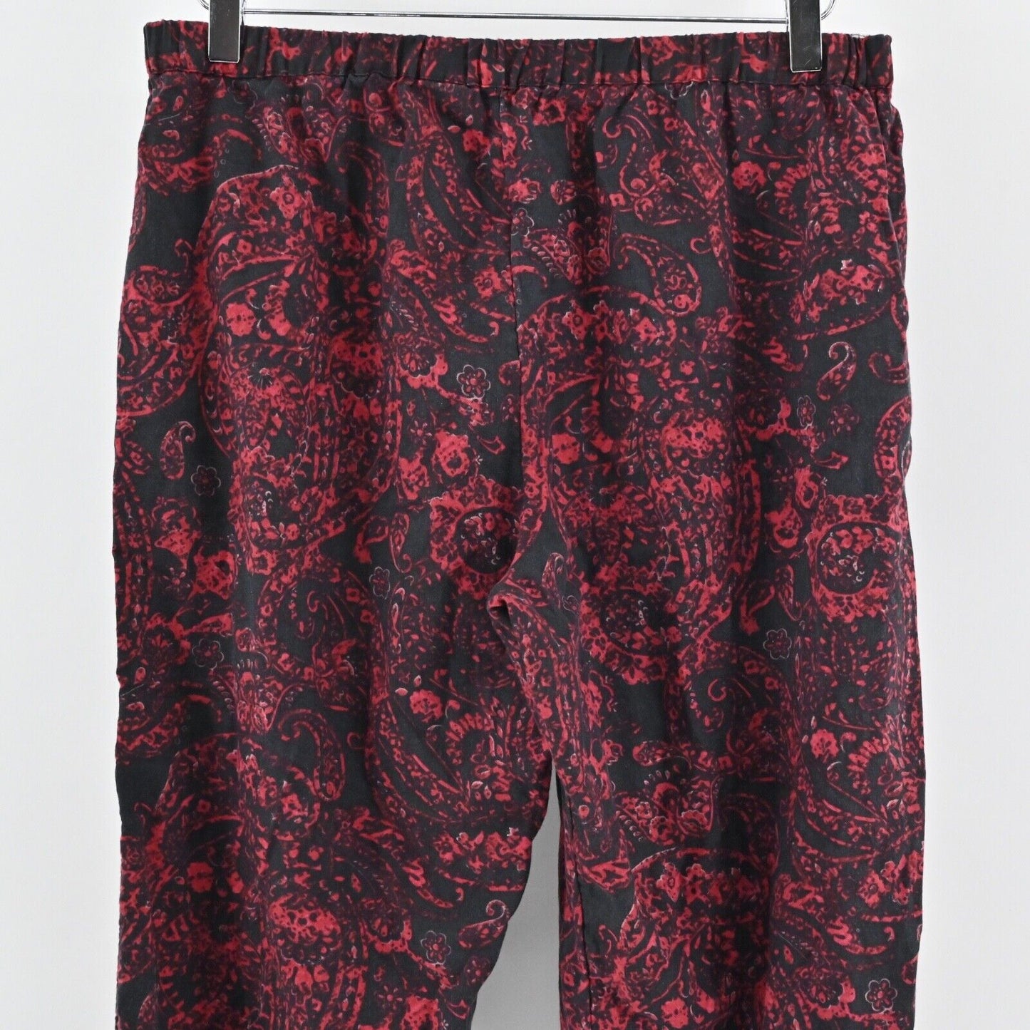 SOFT SURROUNDINGS Pajamas Womens Size M Red Paisley Cotton Elastic Waist Pants