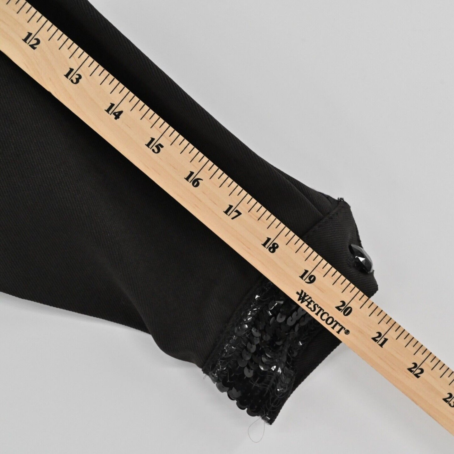 Vtg JETT PARIS Jacket Womens Size M Black 100% Cotton Denim Sequin Cropped 90s