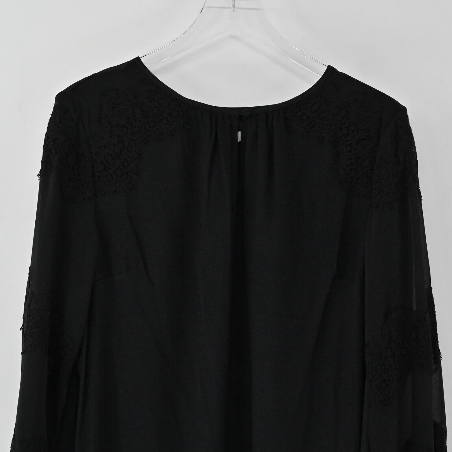 BODEN Dress Womens Size 14R Sasha Black Keyhole Loose Fit Swing Long Sleeve NEW