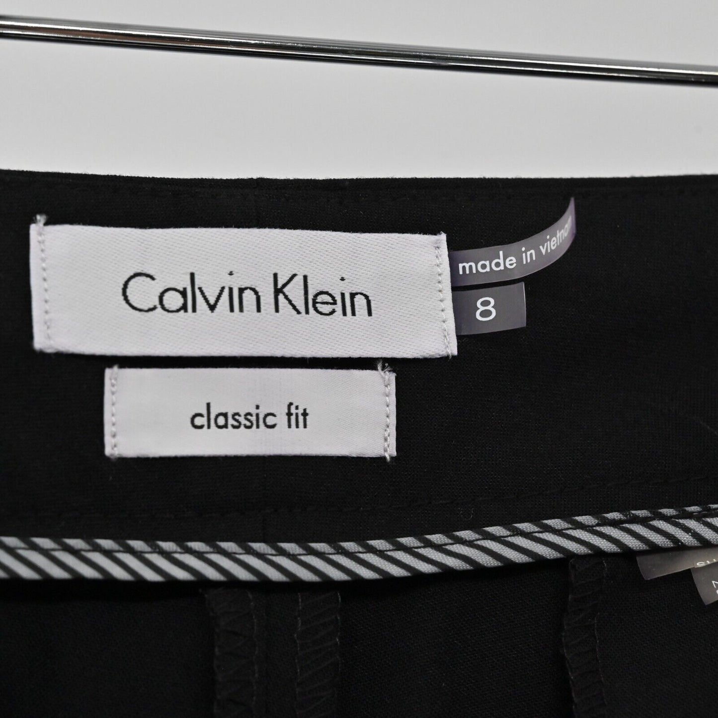 CALVIN KLEIN Pants Womens Sz 8 Black Wide Leg Classic Fit Trouser Pants Business