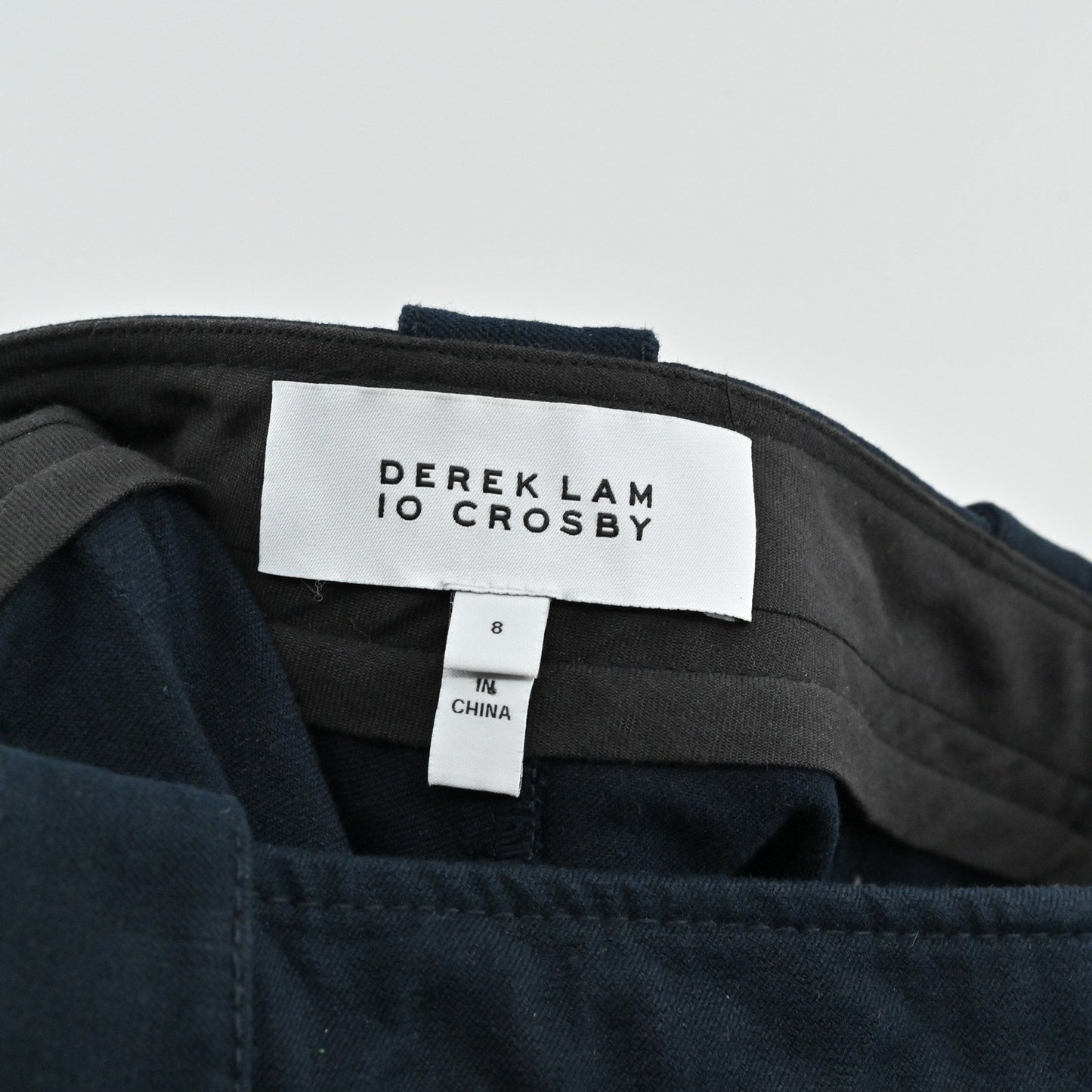 Derek Lam 10 Crosby Womens Robertson Pants Size 8 Sailor Navy Blue Gold Button