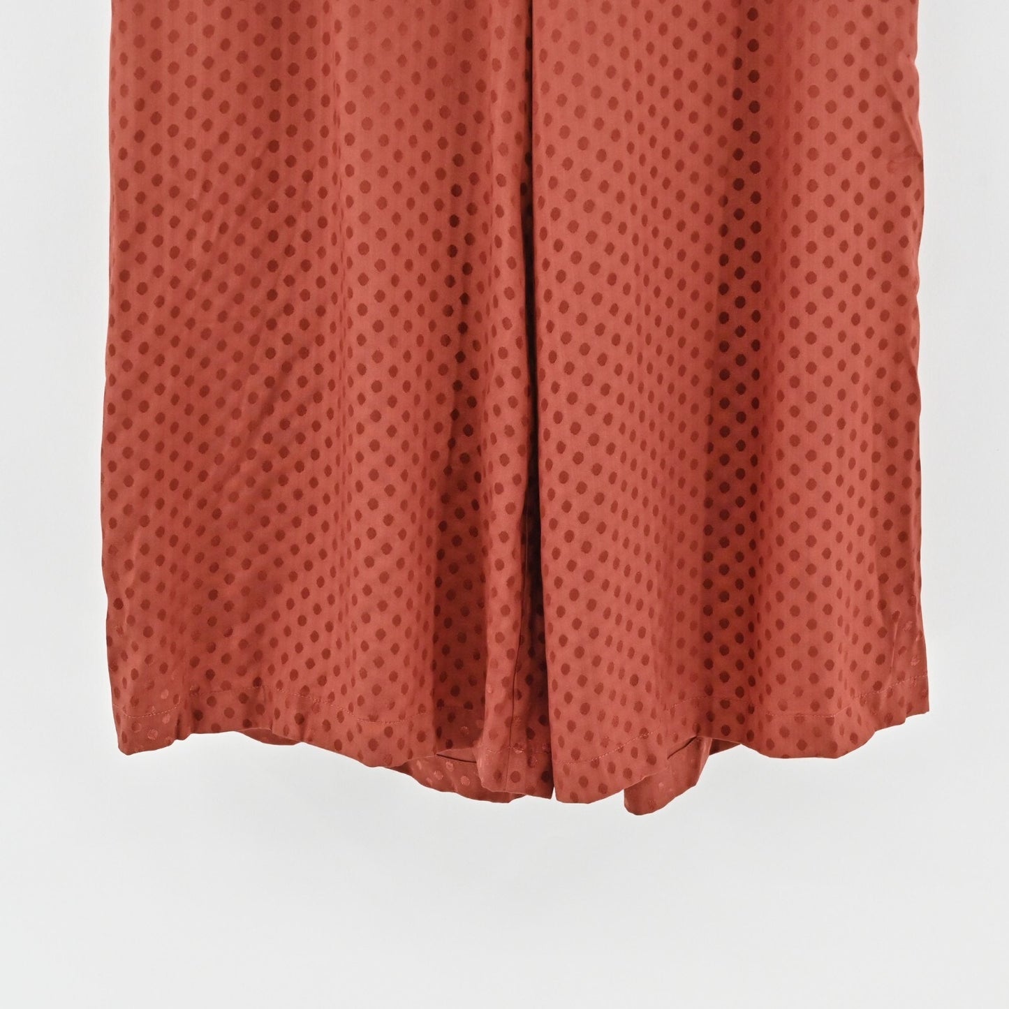 ANTHROPOLOGIE Wide Leg Pants Womens Size S Dolan Rust Polka Dot Crop Pull On