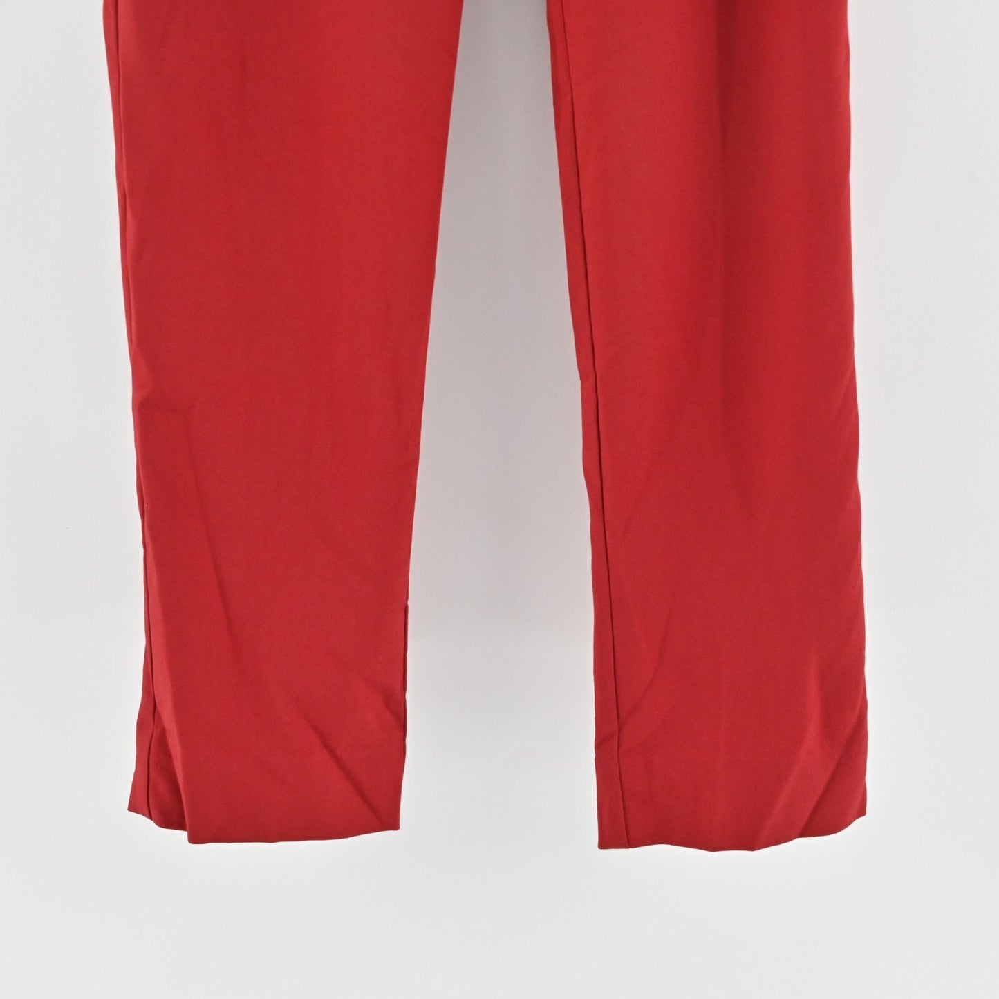 AIJEK Womens Red Pants Size S Lace Detail Straight Stretch Mid Rise Trousers