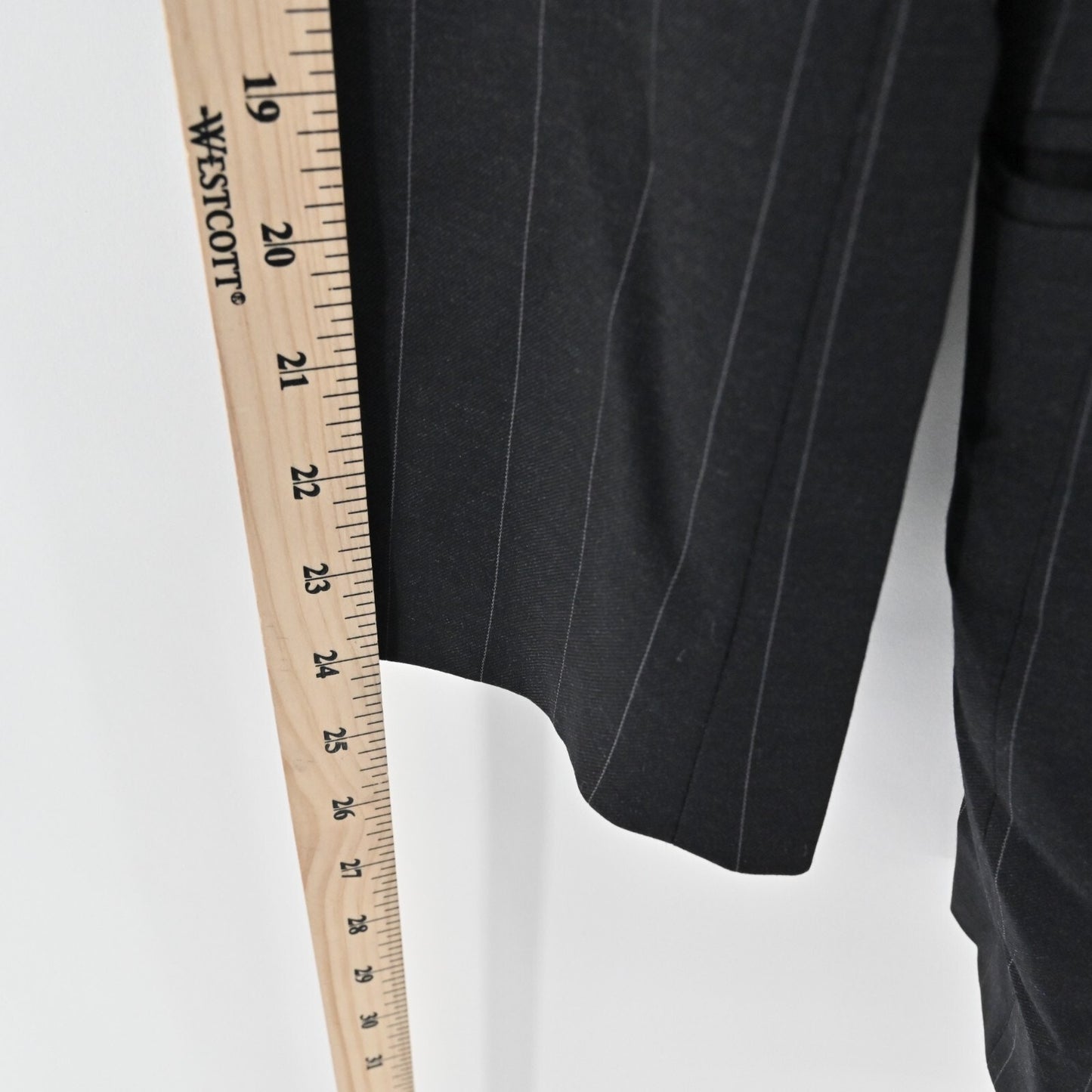 Vtg ERMENEGILDO ZEGNA Mens Pinstripe Blazer Size 46 Black Fine Worsted Wool 90s