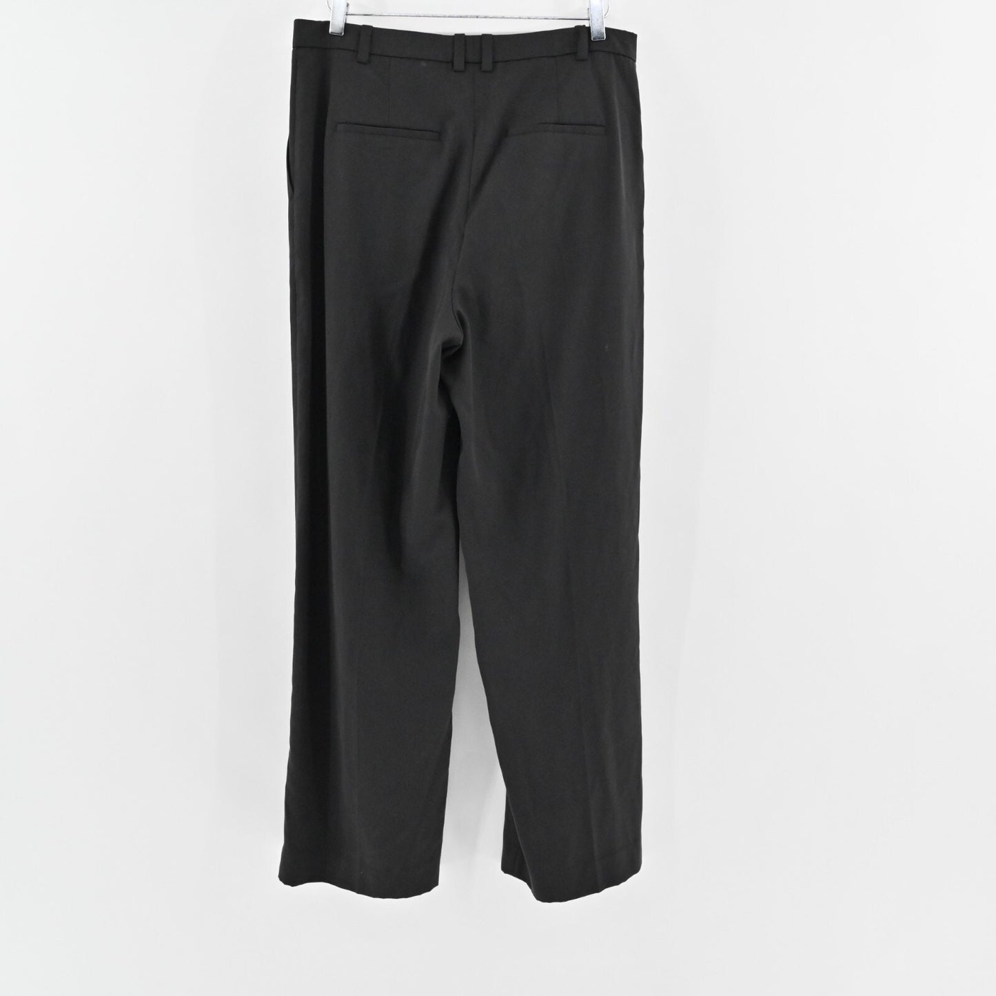 VINCE Pleated Pants Womens Sz 10 Solid Black Wide Leg High Rise Classic Trouser