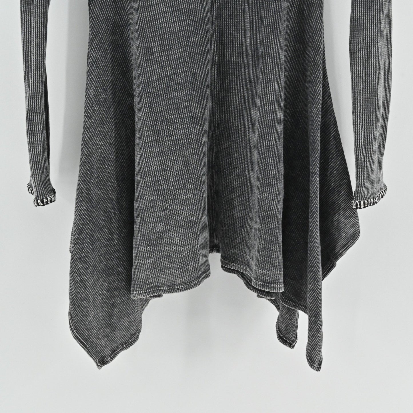 Vtg Y2k T Party Waffle Knit Dress Size M Gray Whimsigoth Grunge Asymmetrical