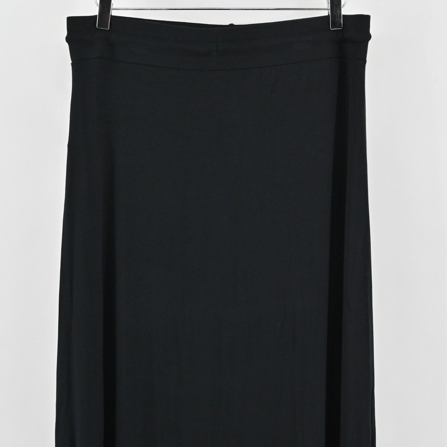Ralph Lauren Black Maxi Skirt Size M Petite Drawstring Solid Lagenlook Boho LRL