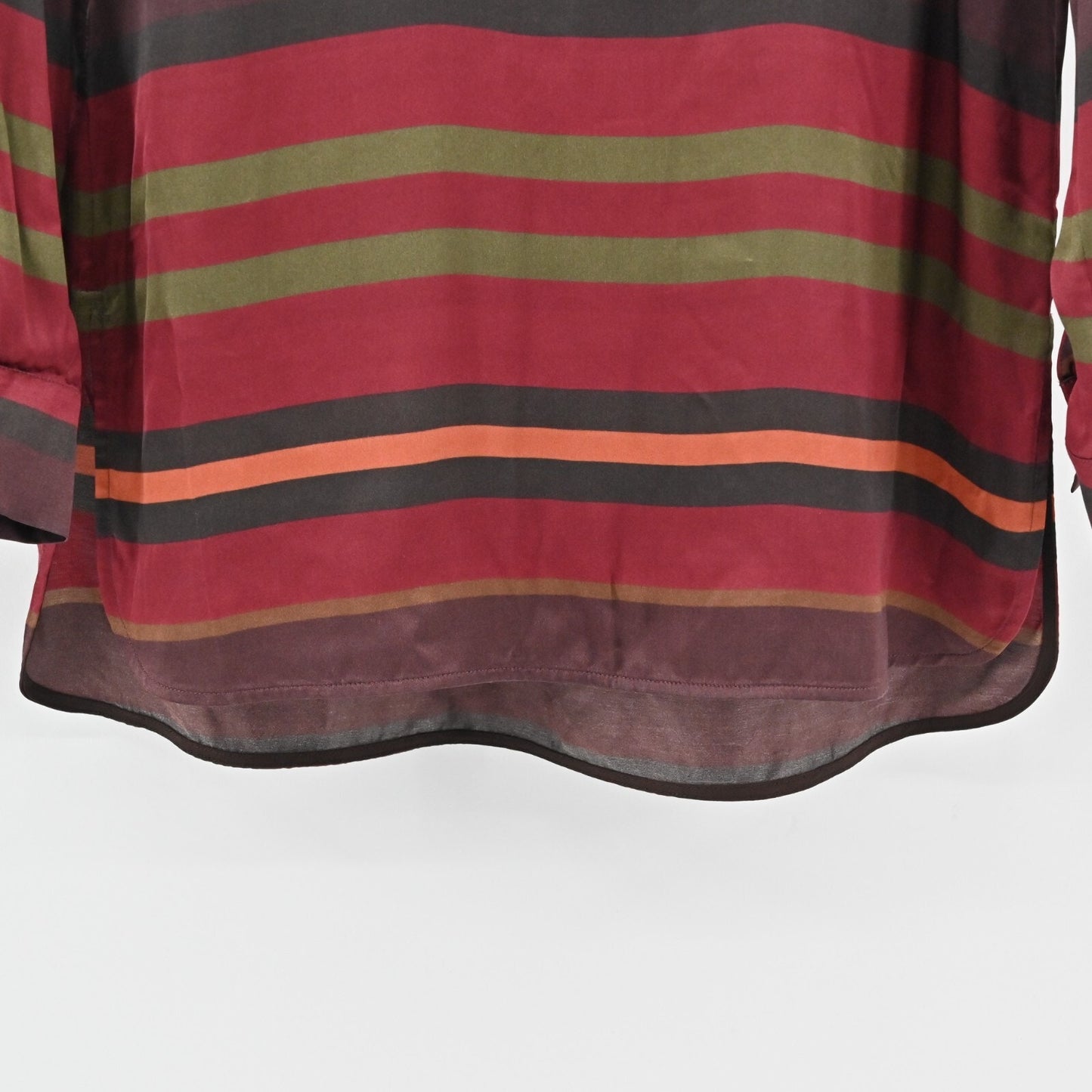 LAFAYETTE 148 Womens Top Size XS Prisha Autumn Stripe Tunic Blouse Rust Capsule