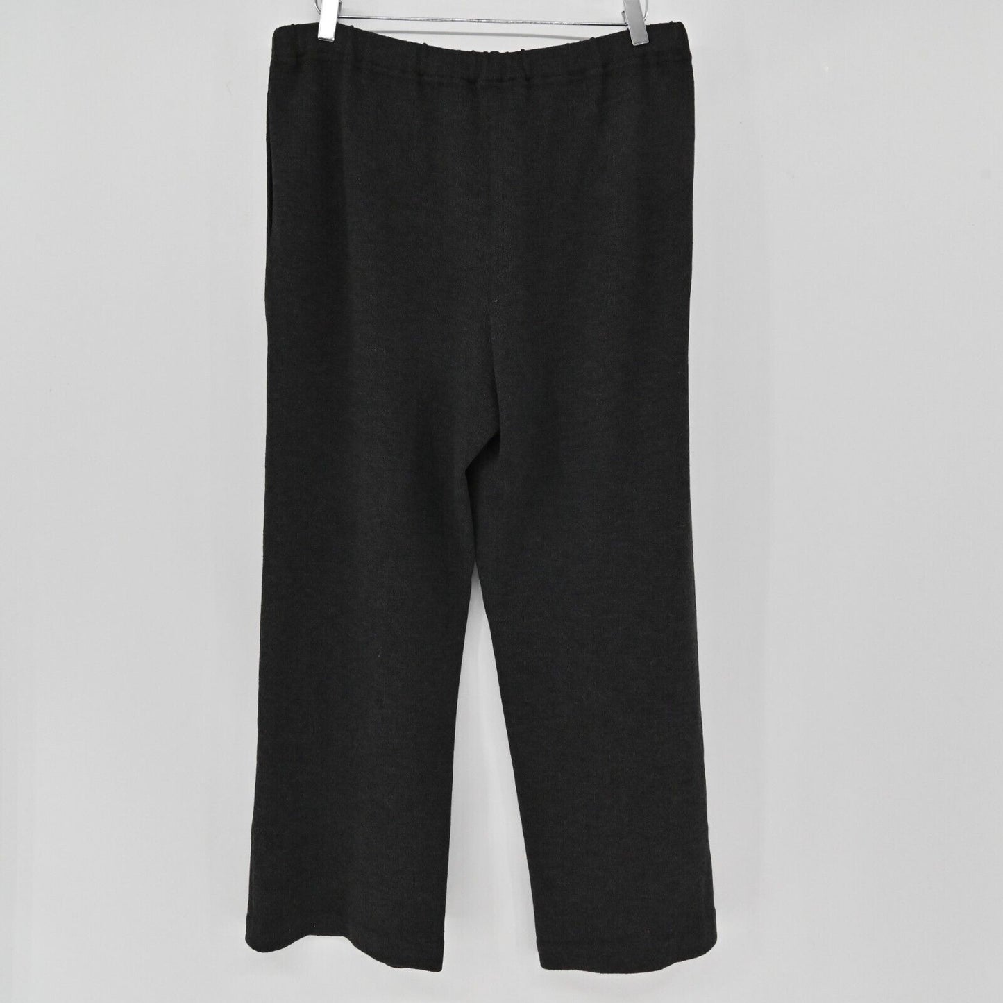 ST JOHN Pants Womens Sz M Sport Slate Grey Solid Santana Knit Pull On High Rise