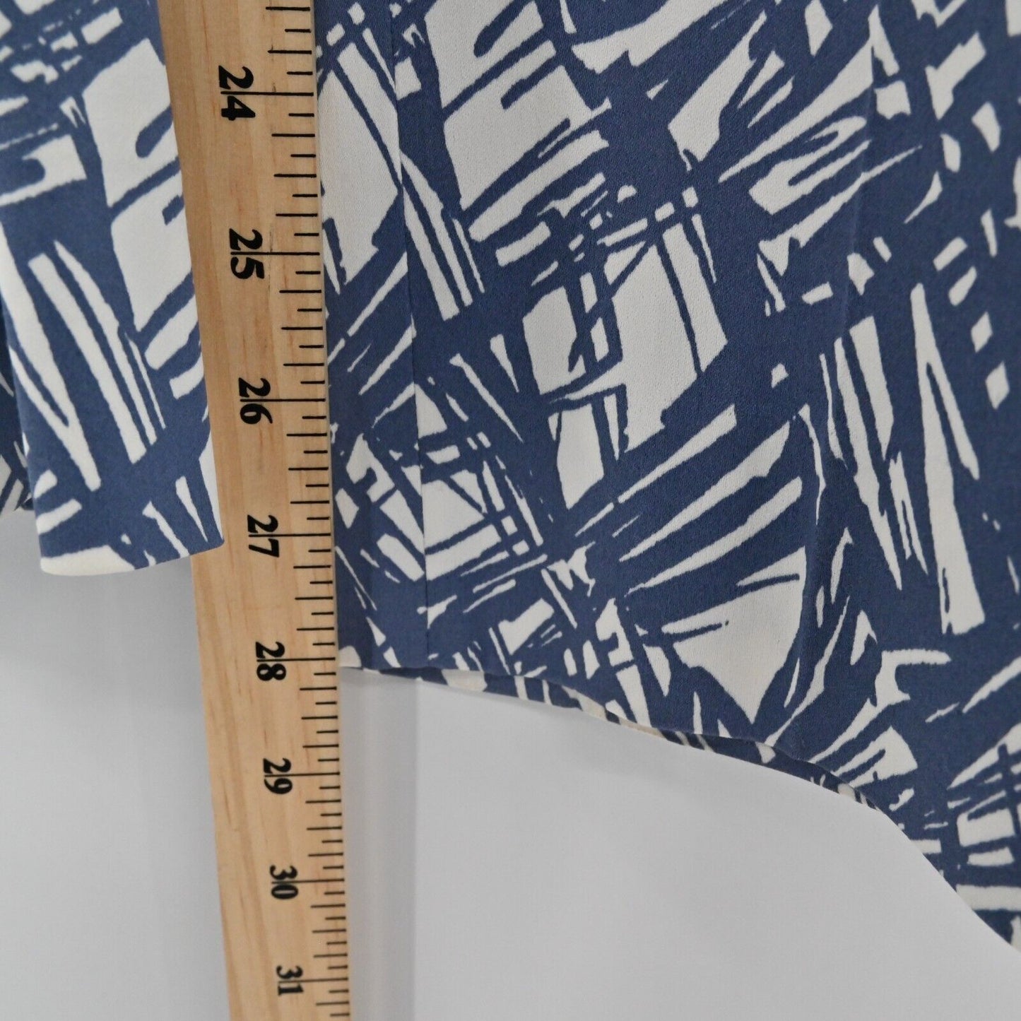 PESERICO Pants Womens Size 42 Blue White Abstract Printed Skinny Leg Stretch